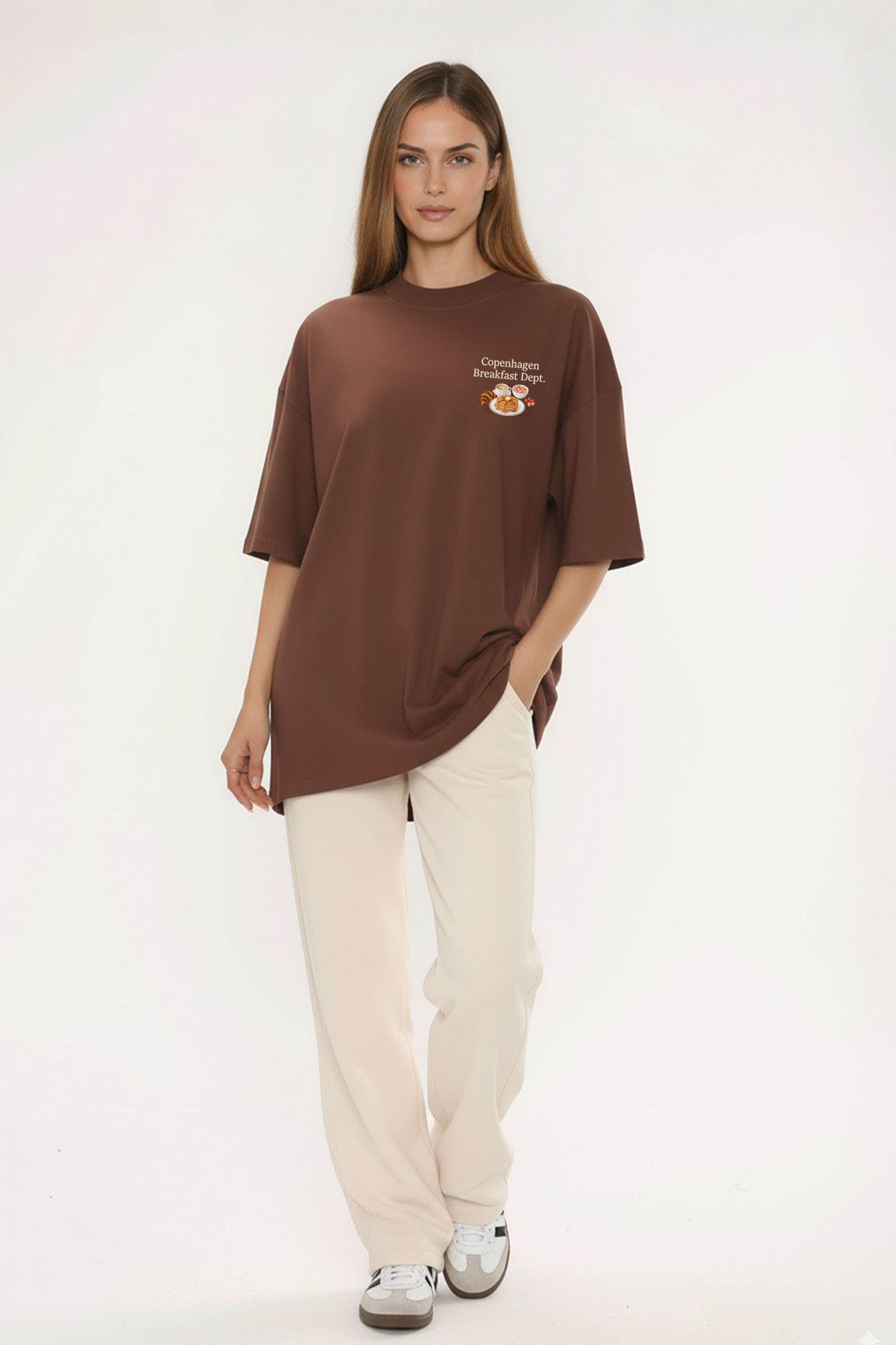 220GSM Oversized T-Shirt in Copenhagen Breakfast Dept Print