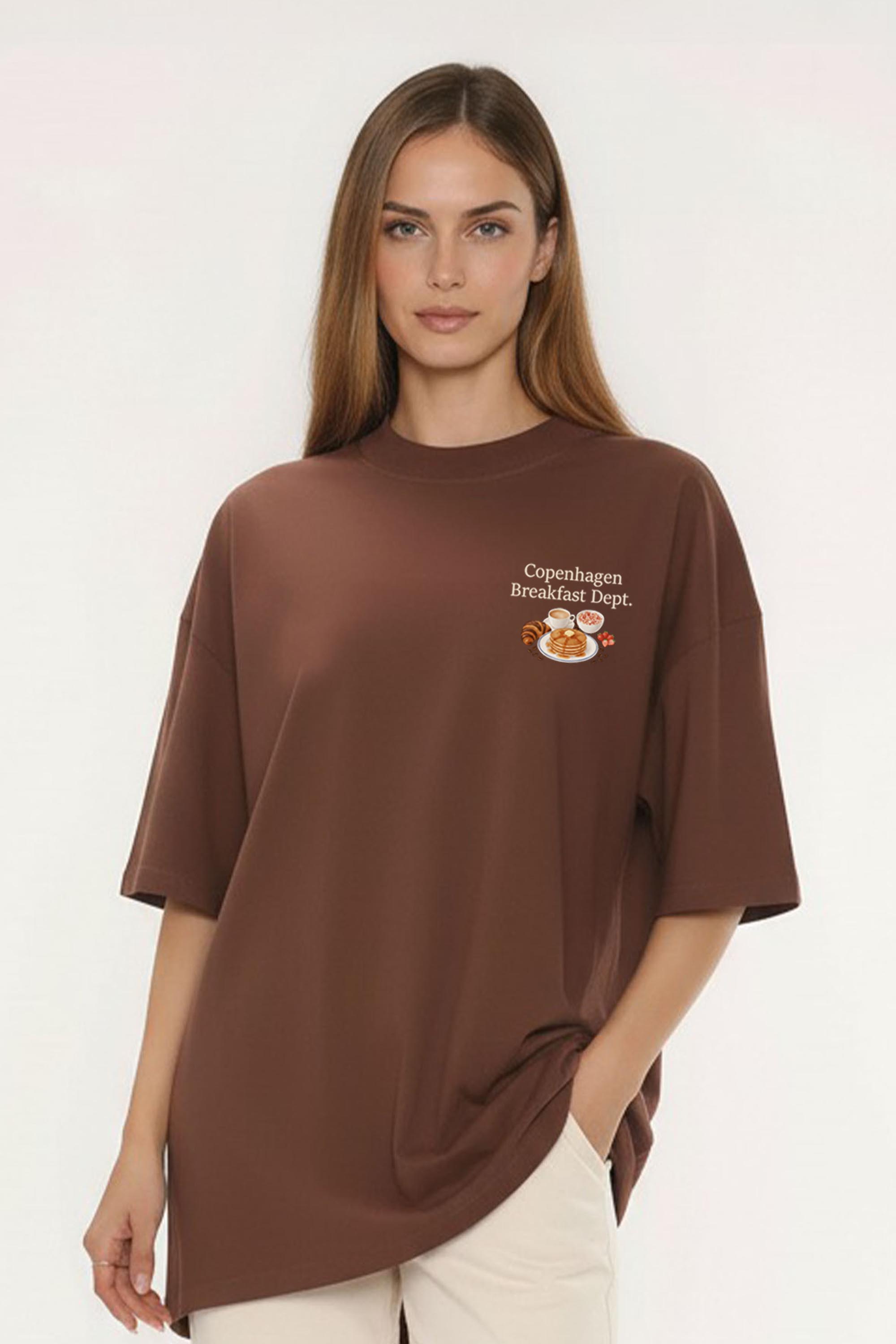 220GSM Oversized T-Shirt in Copenhagen Breakfast Dept Print