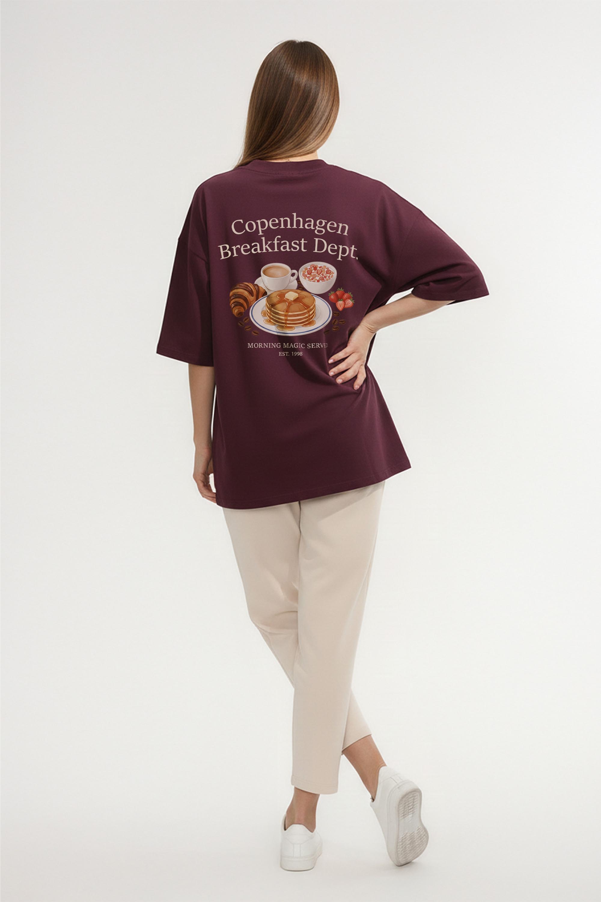 220GSM Oversized T-Shirt in Copenhagen Breakfast Dept Print