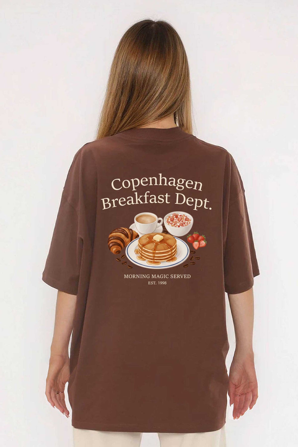 220GSM Oversized T-Shirt in Copenhagen Breakfast Dept Print