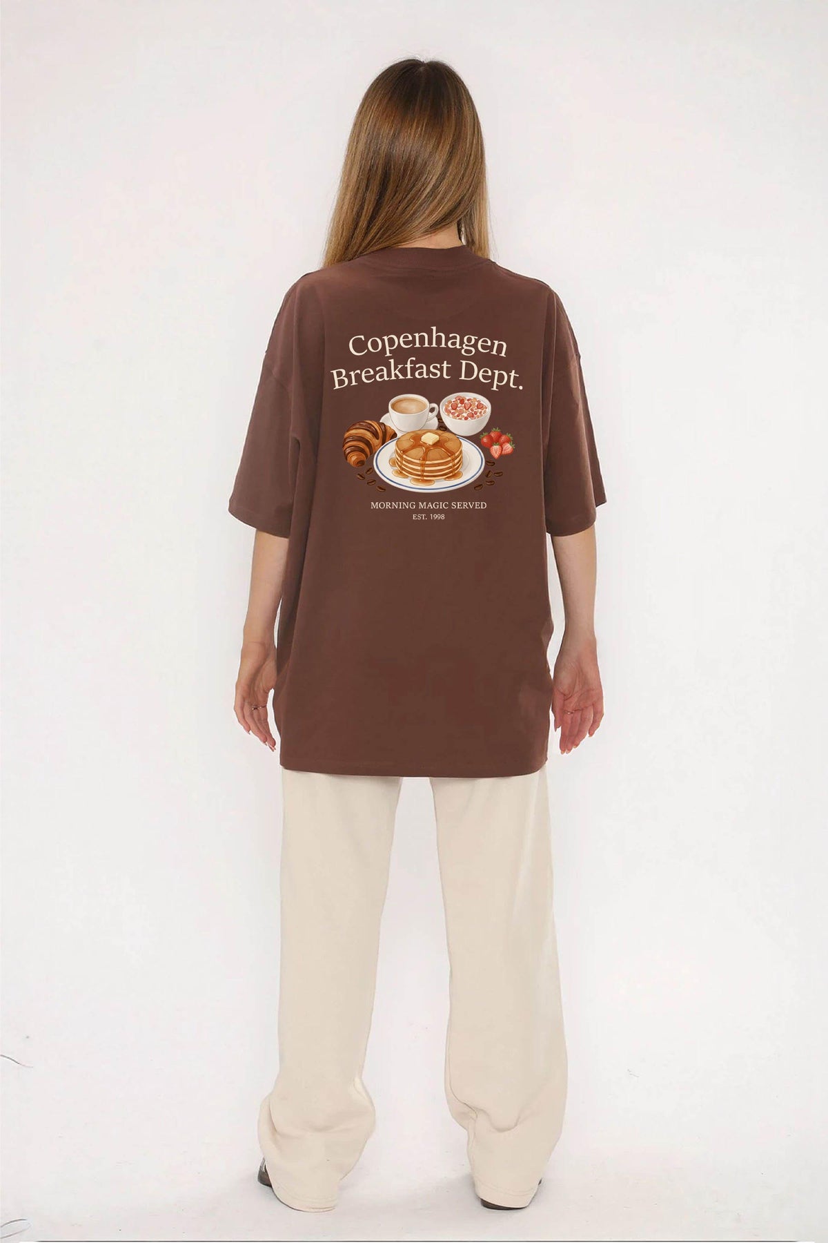 220GSM Oversized T-Shirt in Copenhagen Breakfast Dept Print