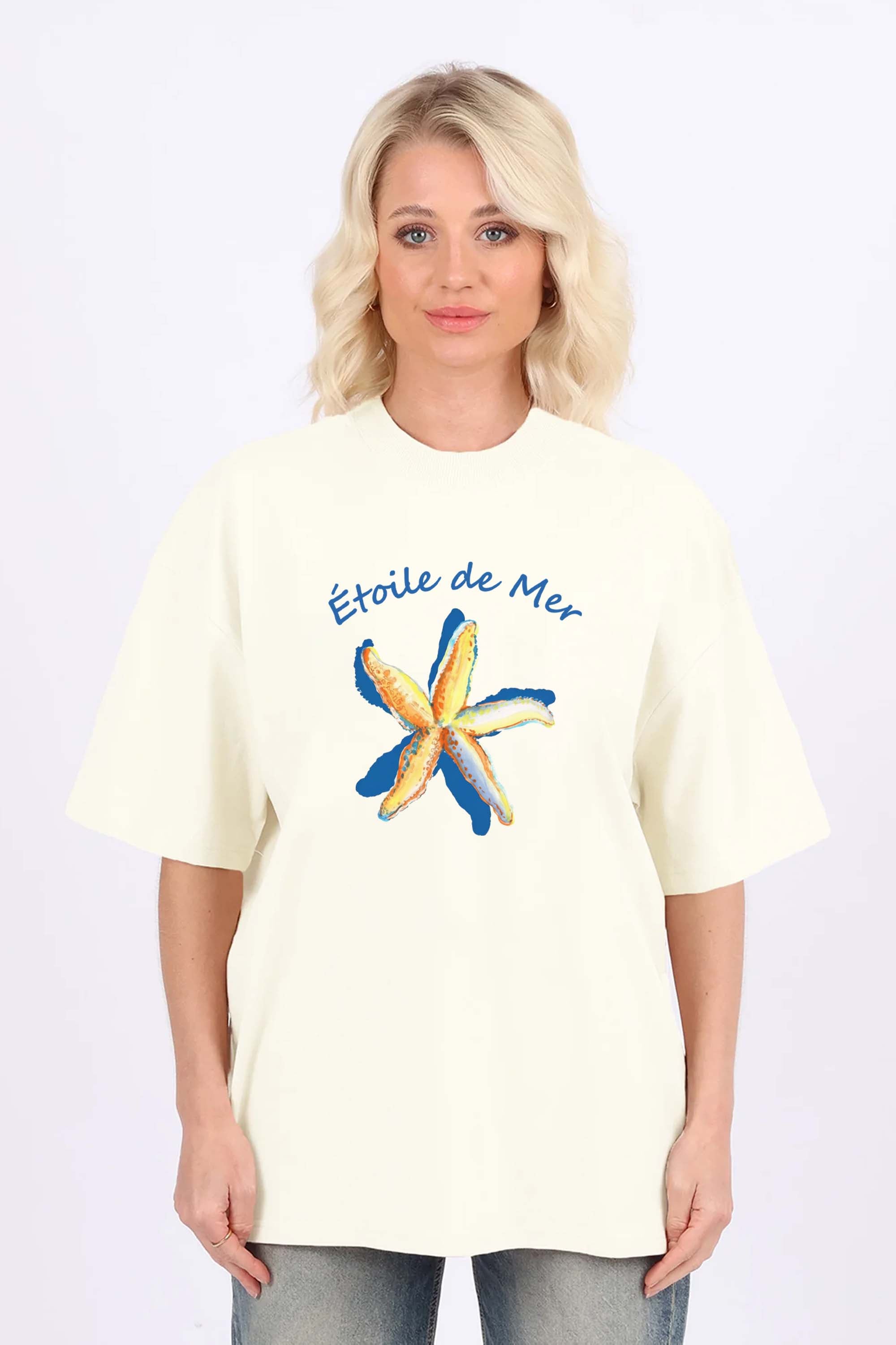 220GSM Oversized T-Shirt in Étoile de Mer Starfish Print