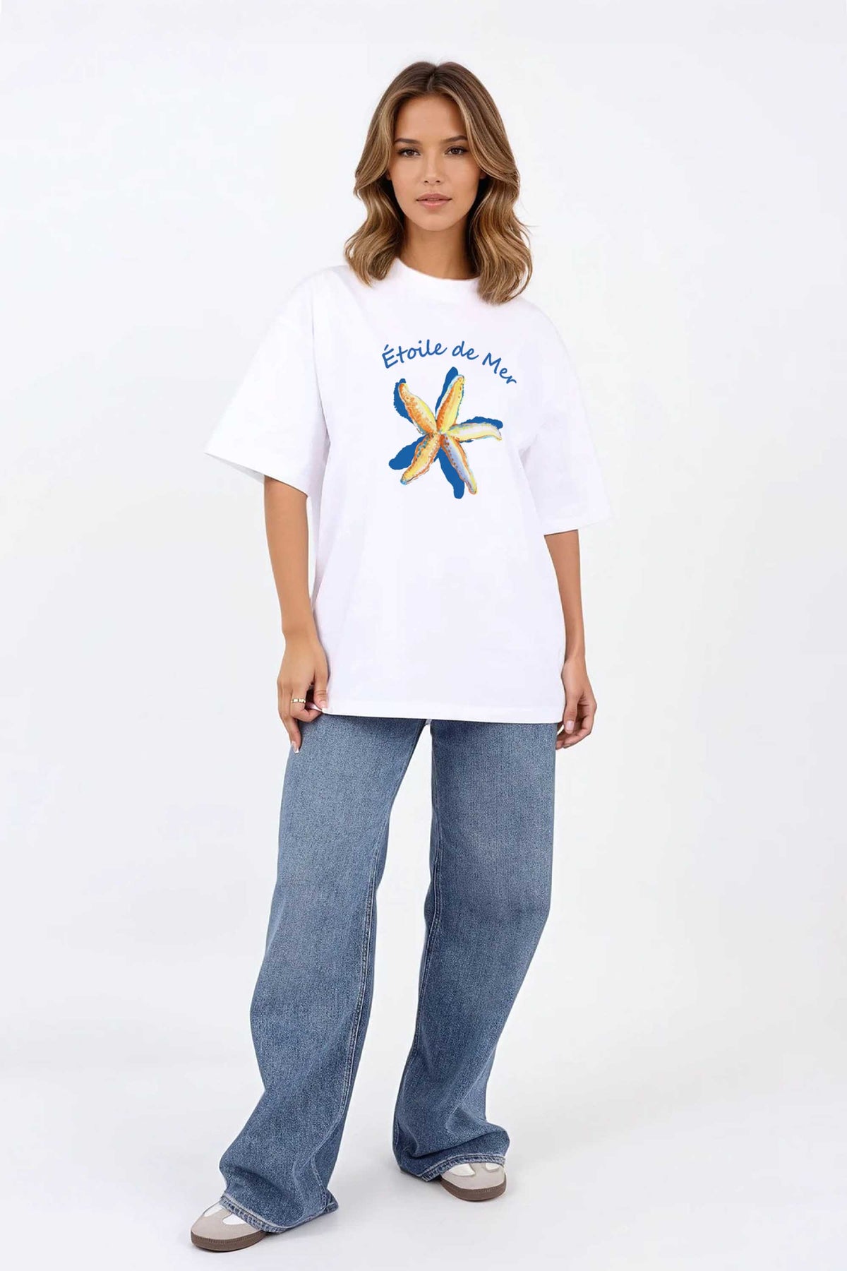 220GSM Oversized T-Shirt in Étoile de Mer Starfish Print