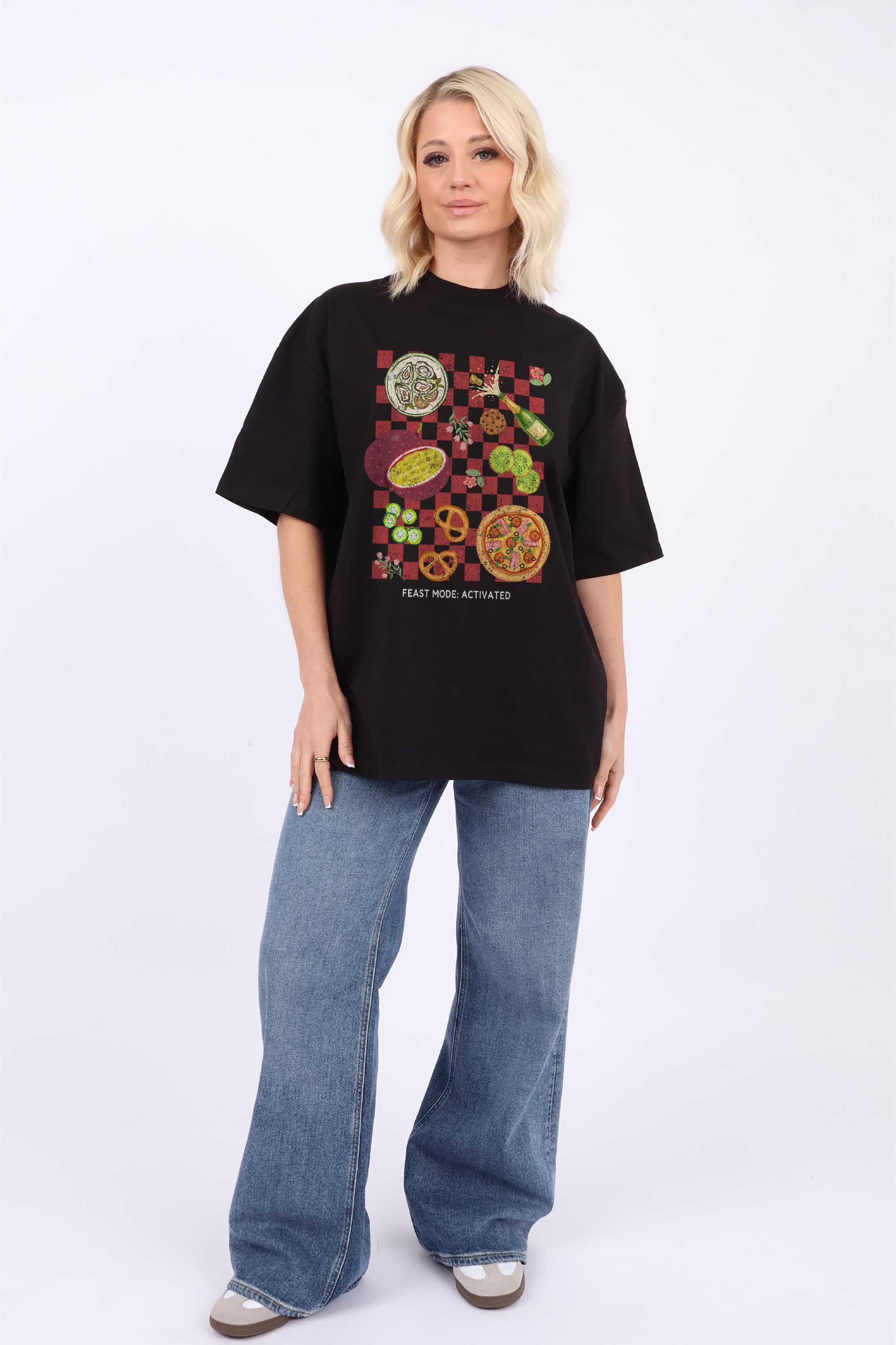 220GSM Oversized T-Shirt in Feast Mood Activated Print
