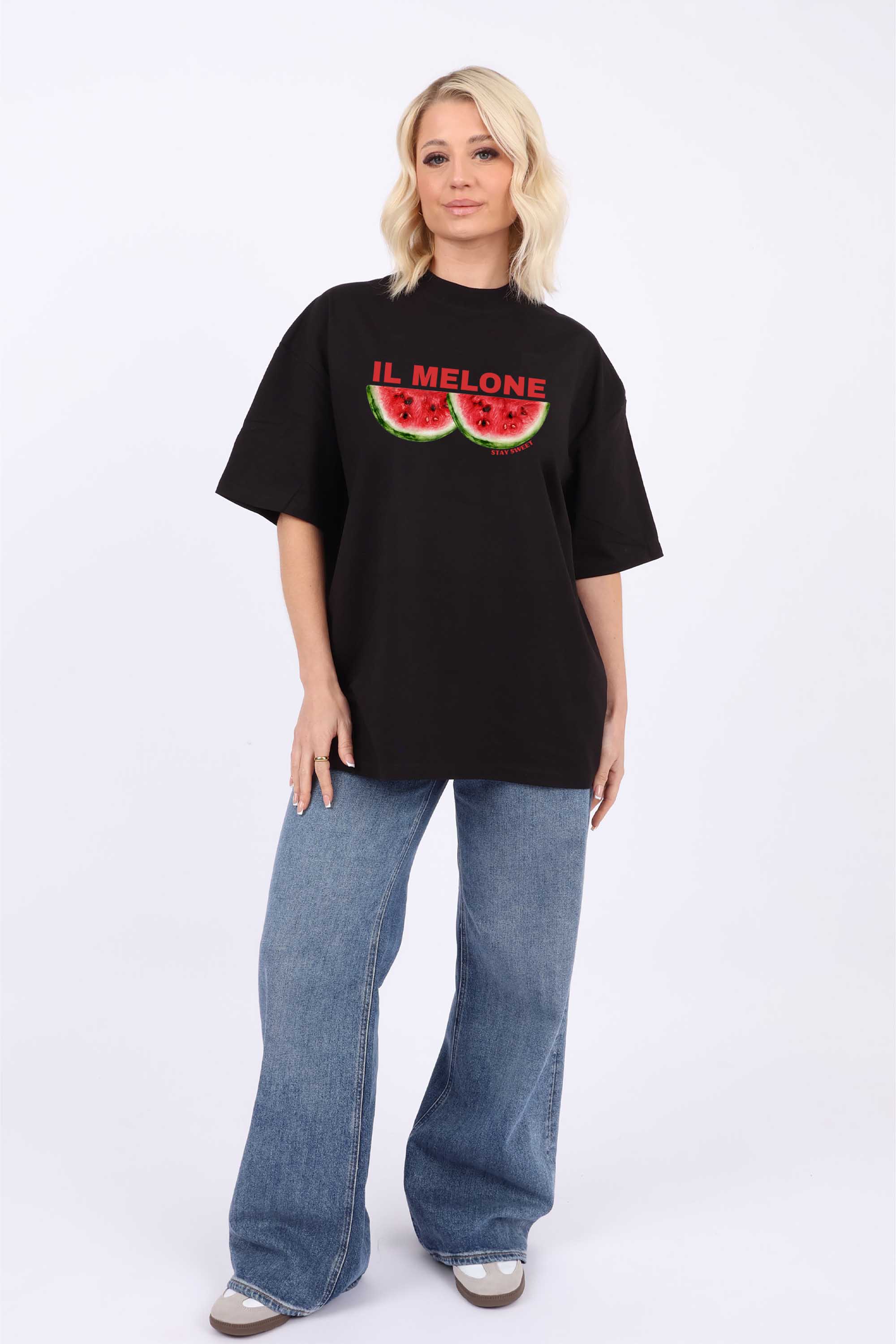220GSM Oversized T-shirt in IL Melone Watermelon Print