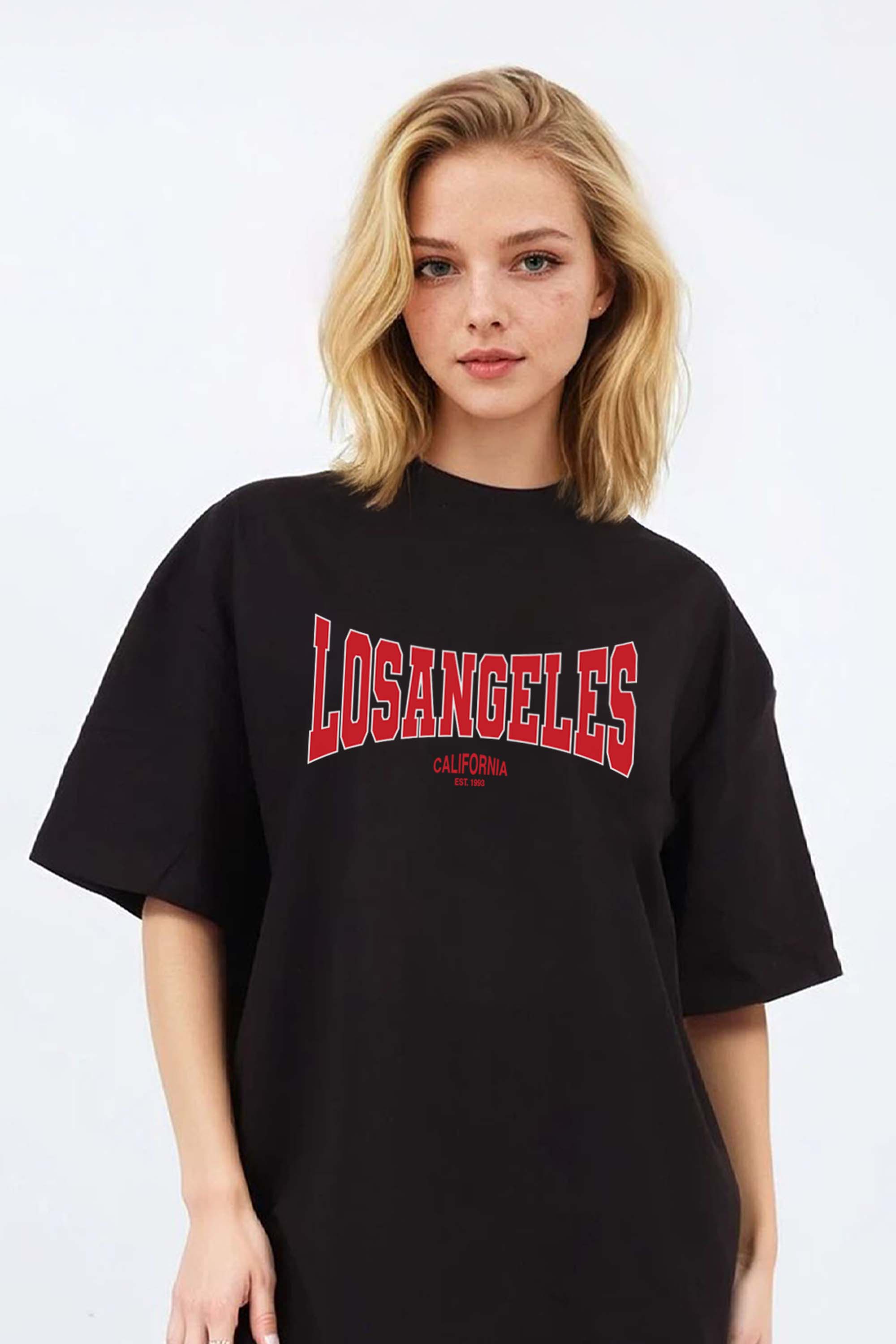 220GSM Oversized T-Shirt in Los Angeles Graphic Print