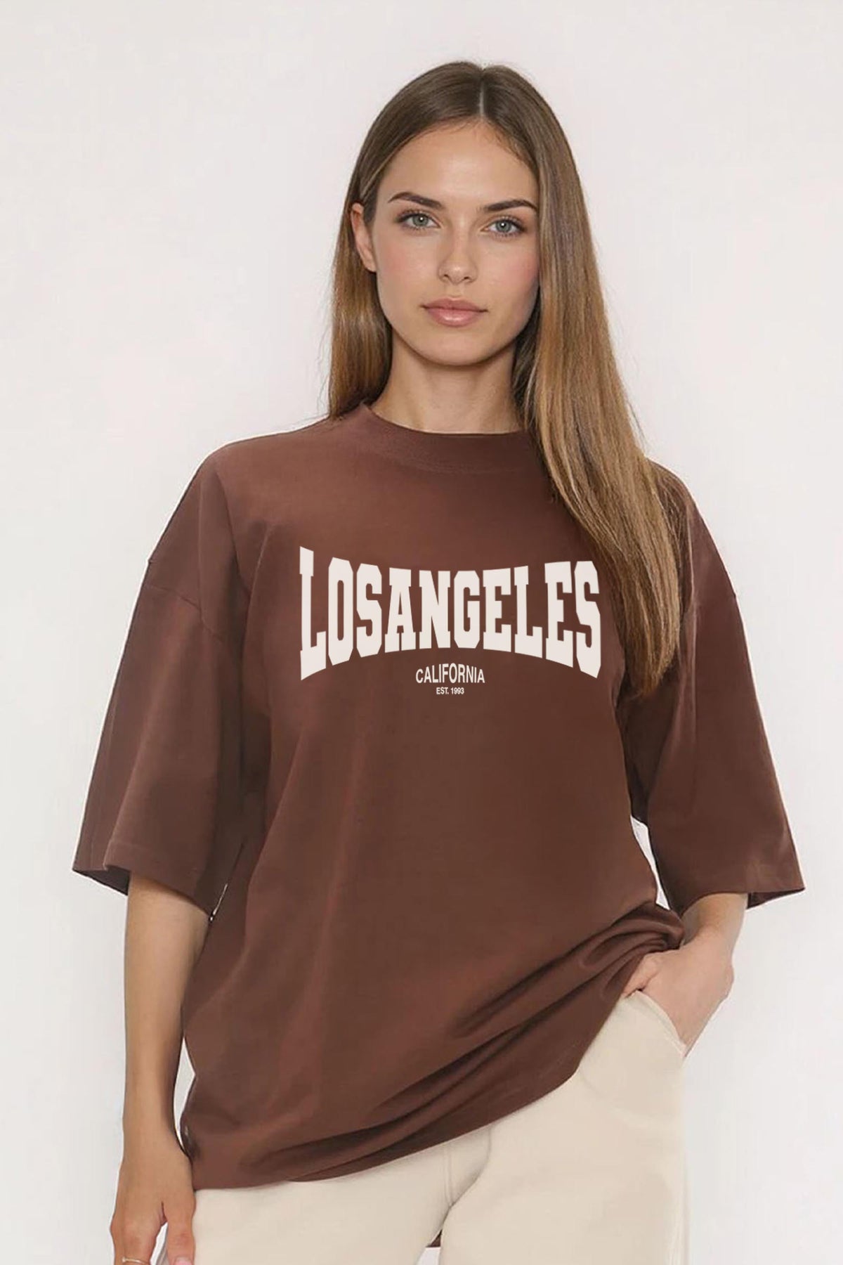 220GSM Oversized T-Shirt in Los Angeles Graphic Print
