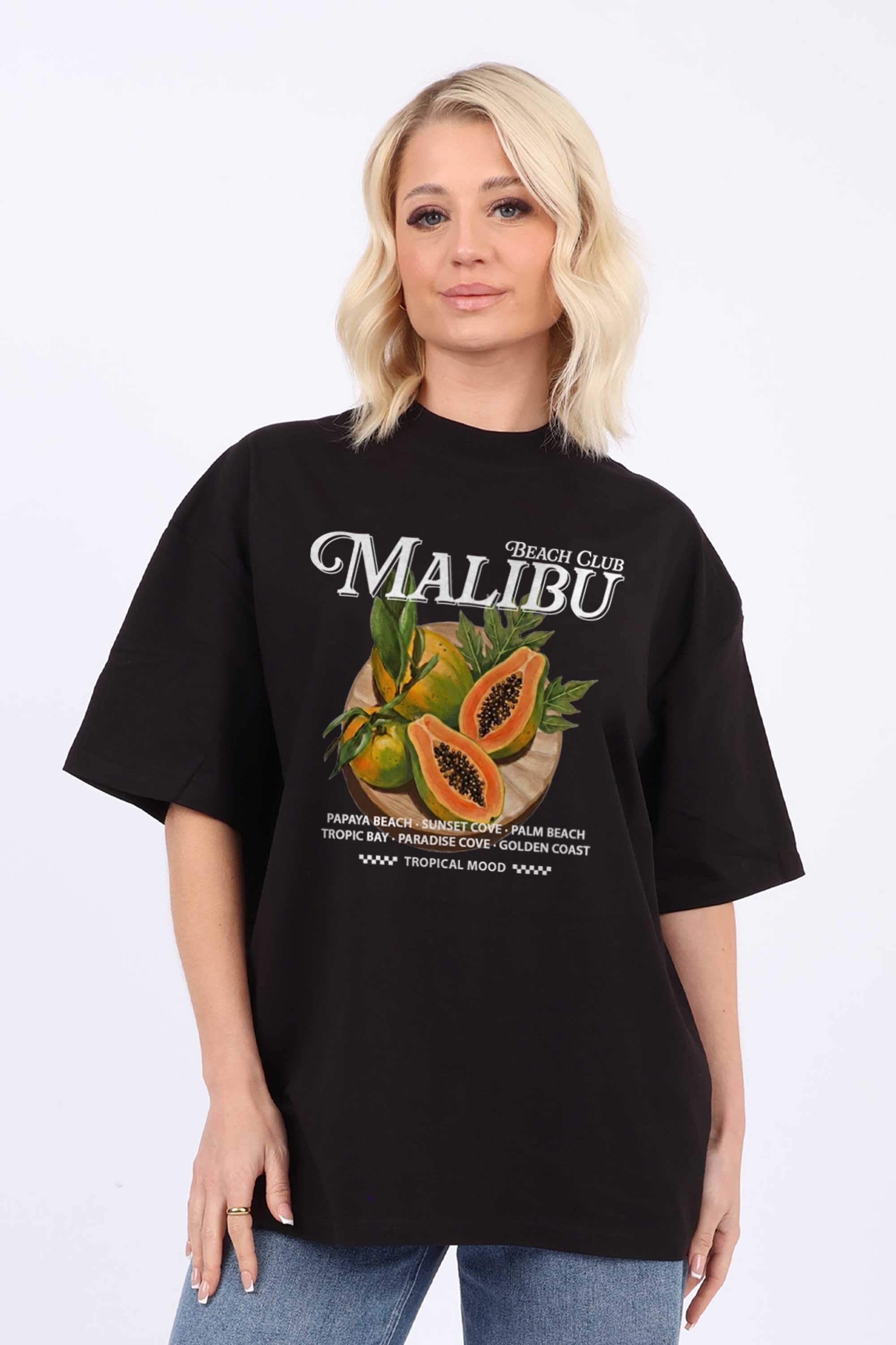 220GSM Oversized T-shirt in Malibu Fruity Print