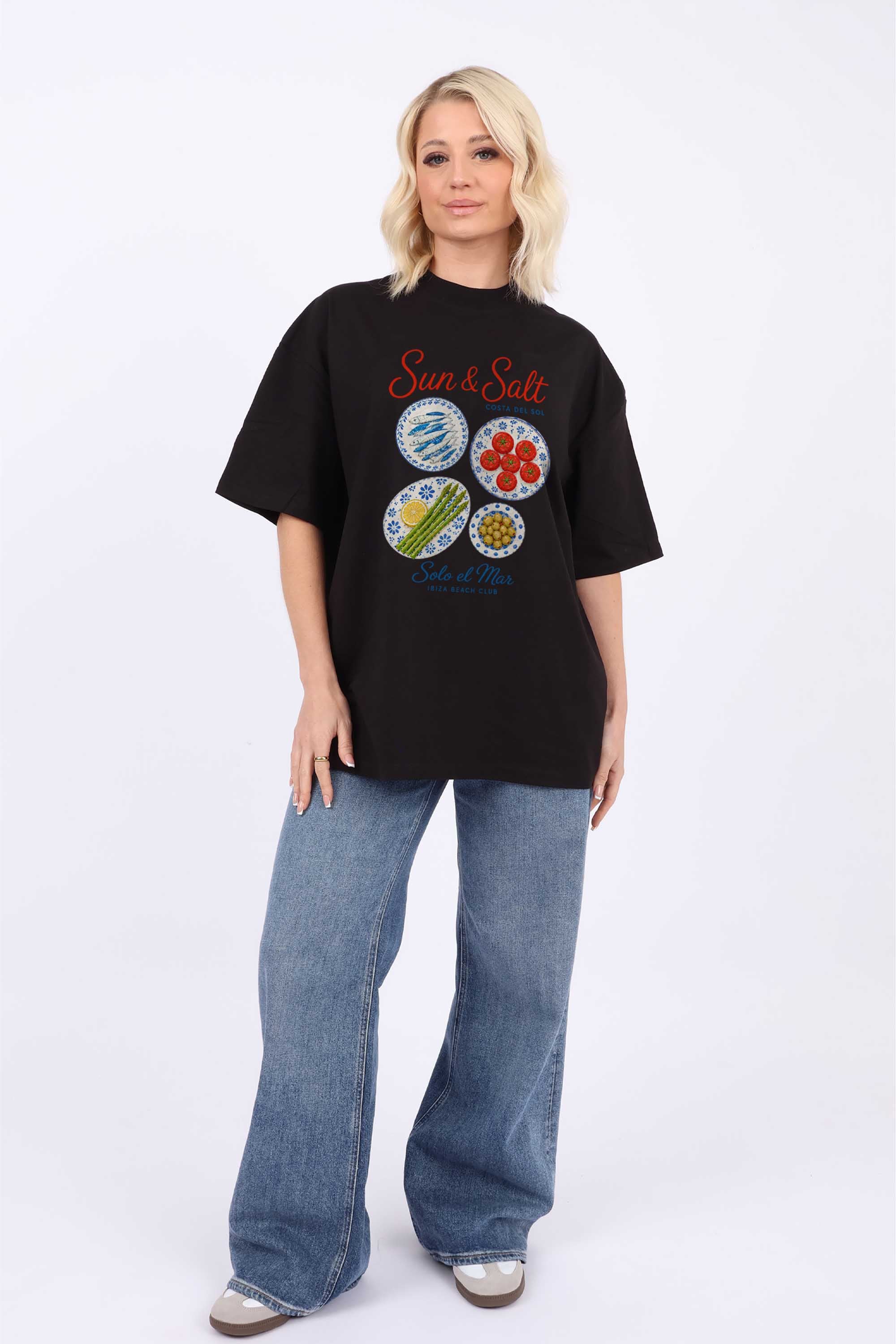 220GSM Oversized T-shirt in Sun And Salt Food Print