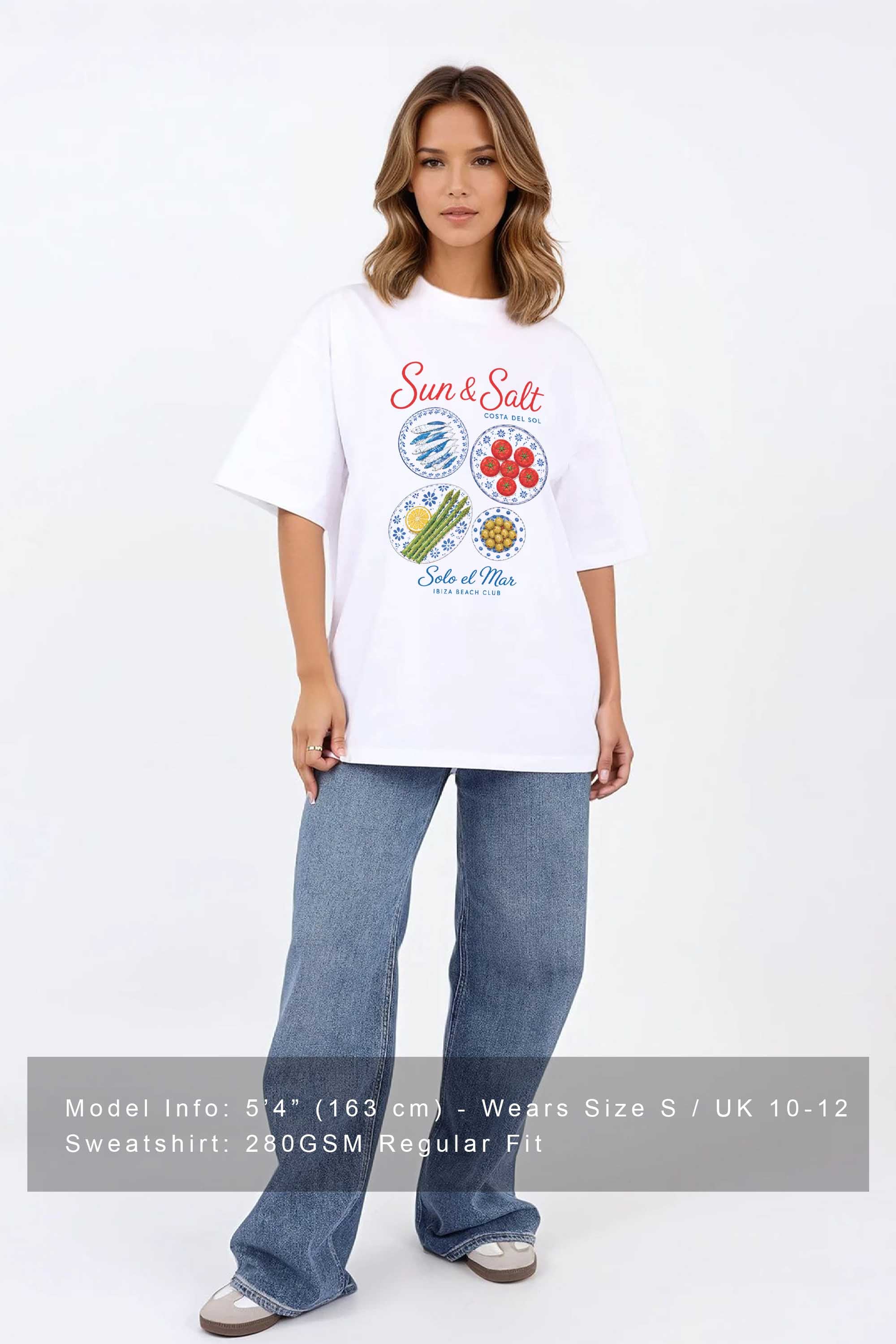 220GSM Oversized T-shirt in Sun And Salt Food Print
