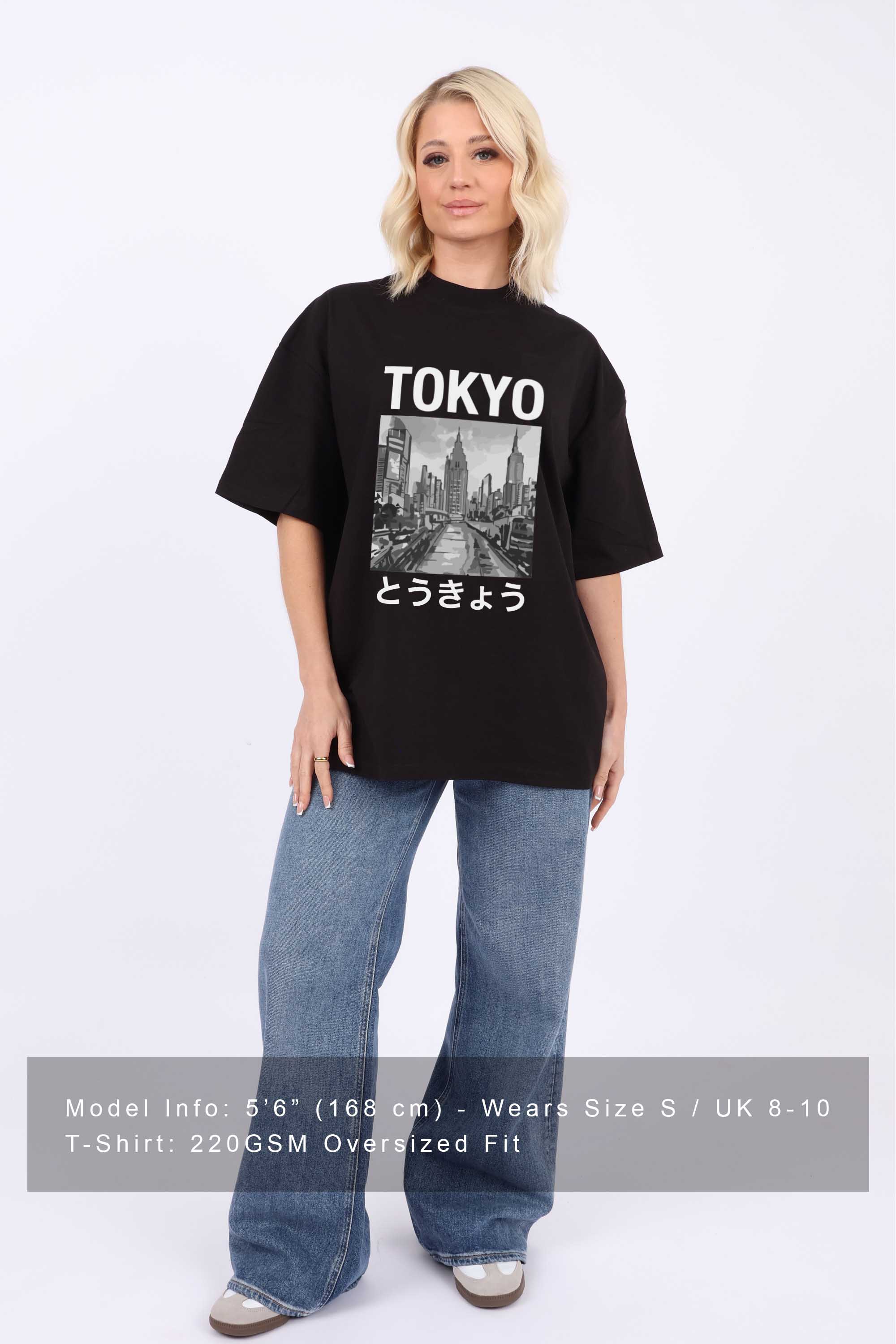 220GSM Oversized T-Shirt in Tokyo Print