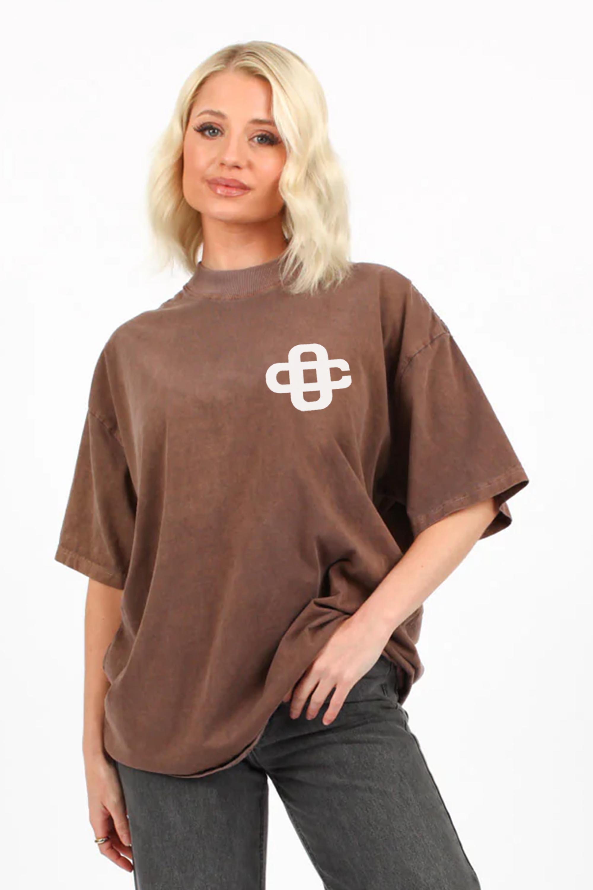 220GSM Oversized Acid Washed T-Shirt In OC logo Print
