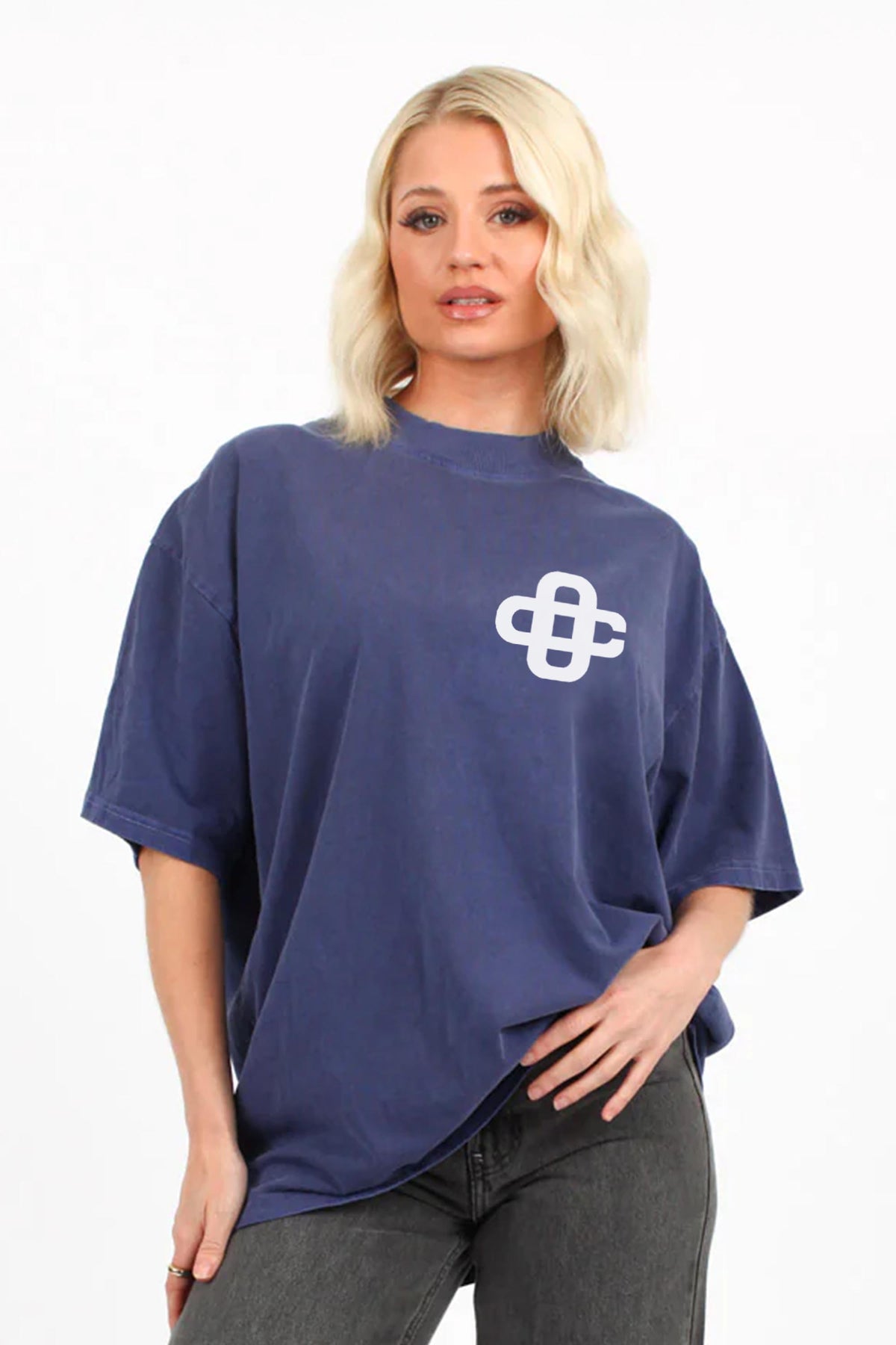 220GSM Oversized Acid Washed T-Shirt In OC logo Print
