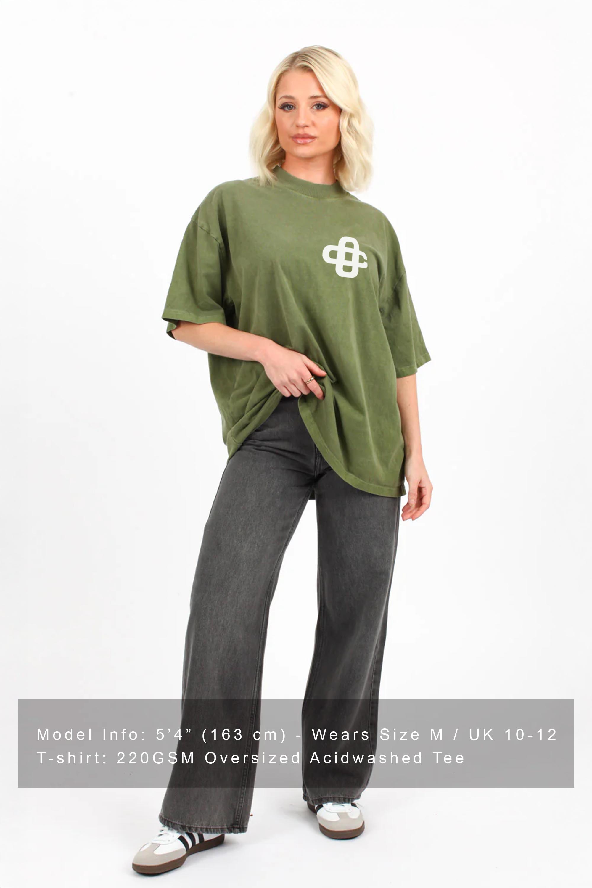 220GSM Oversized Acid Washed T-Shirt In OC logo Print