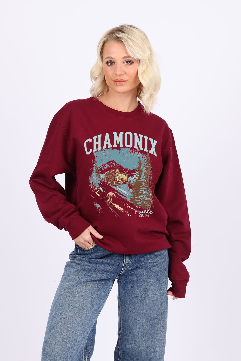 Chamonix France Ski Haven Printed Sweatshirts