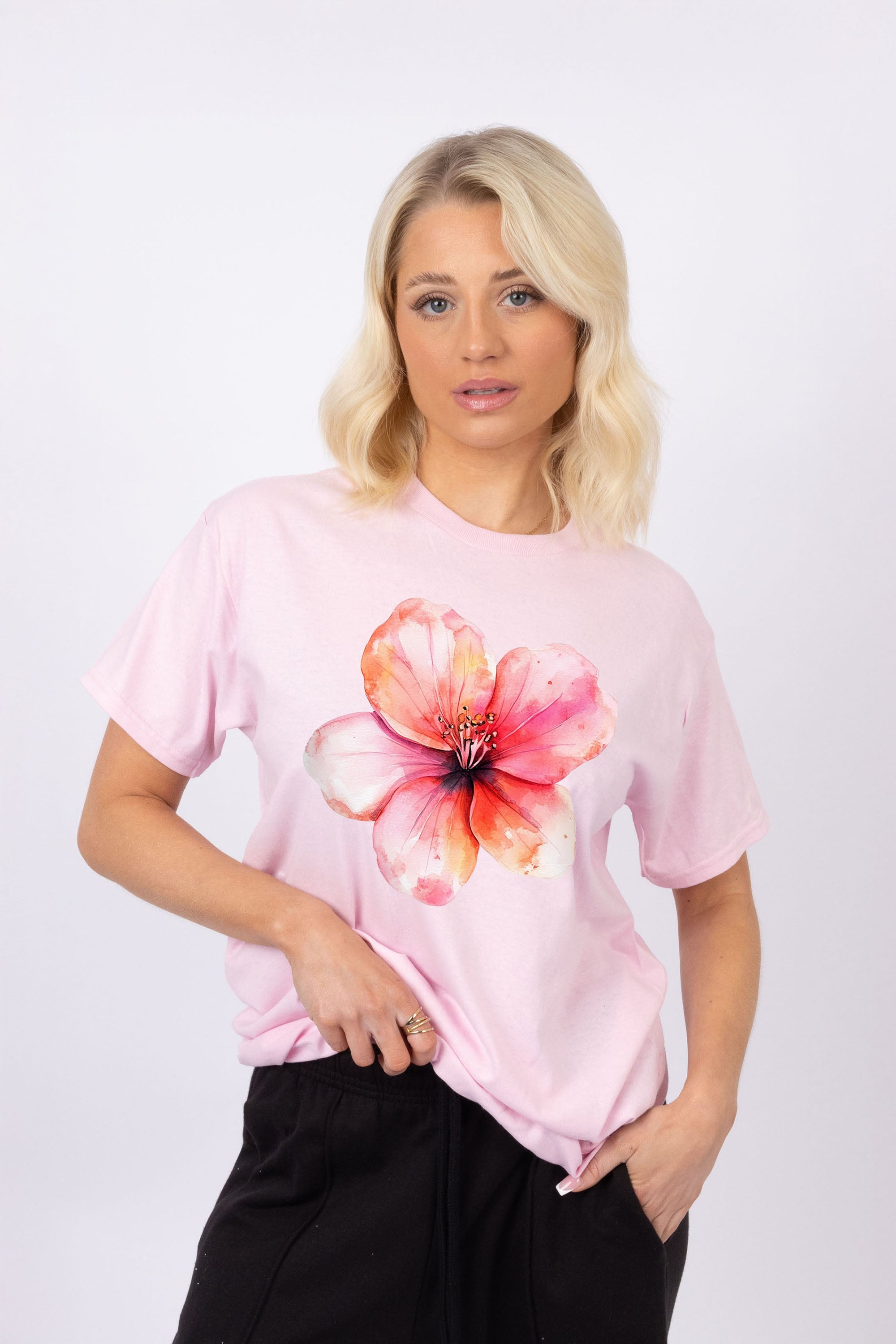 Watercolor Floral Printed T-shirt (Custom Pack)