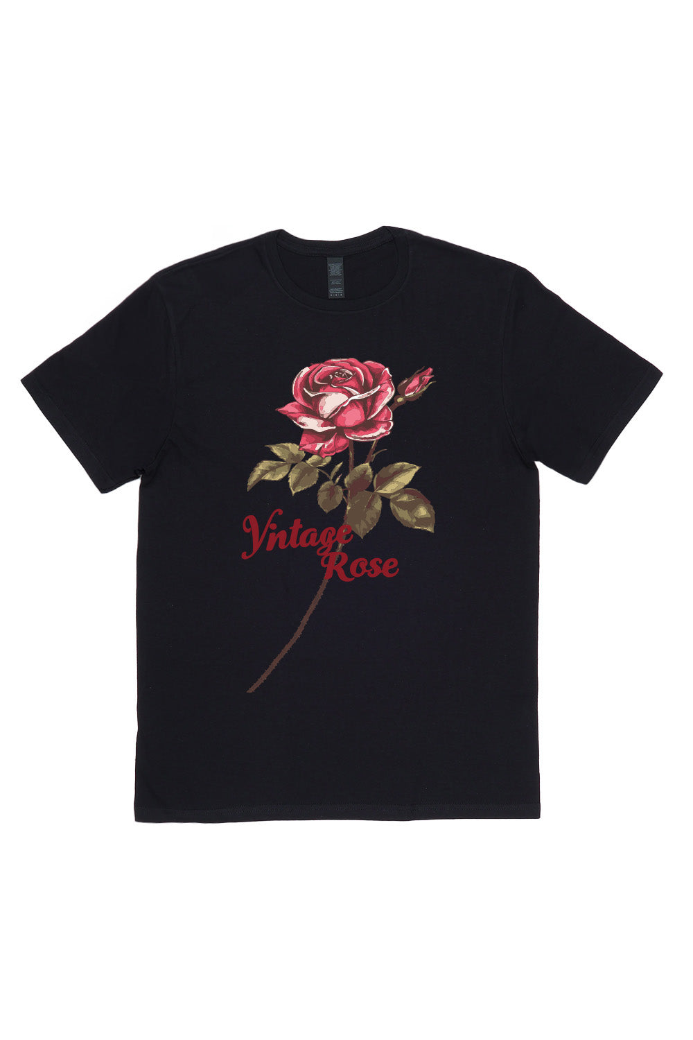 Vintage Rose T-Shirt in Black (Custom Packs)