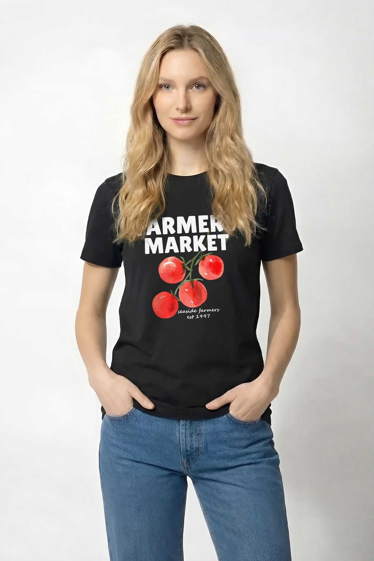 220GSM Regular FIt Farmers Market Printed T-Shirt