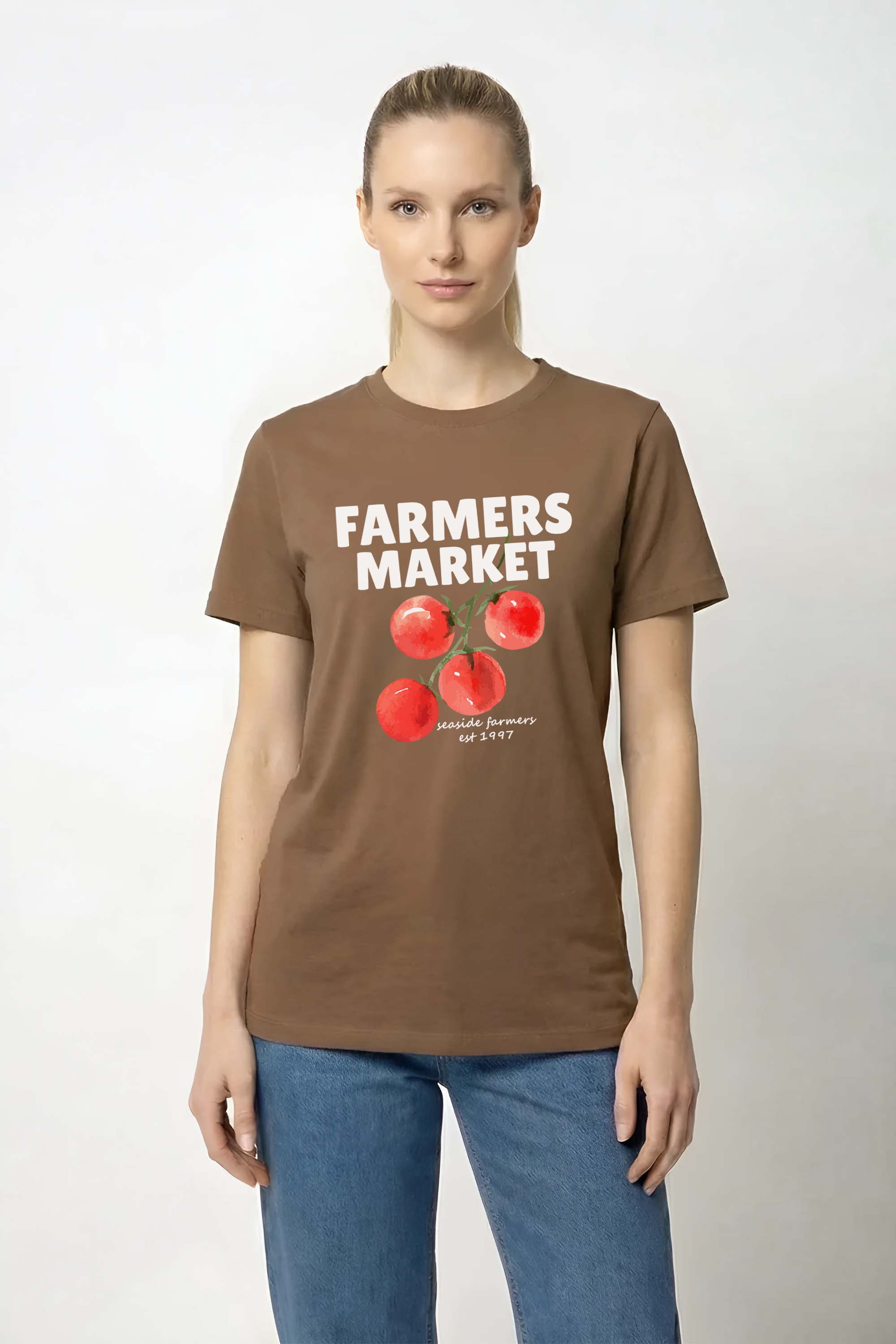 220GSM Regular FIt Farmers Market Printed T-Shirt