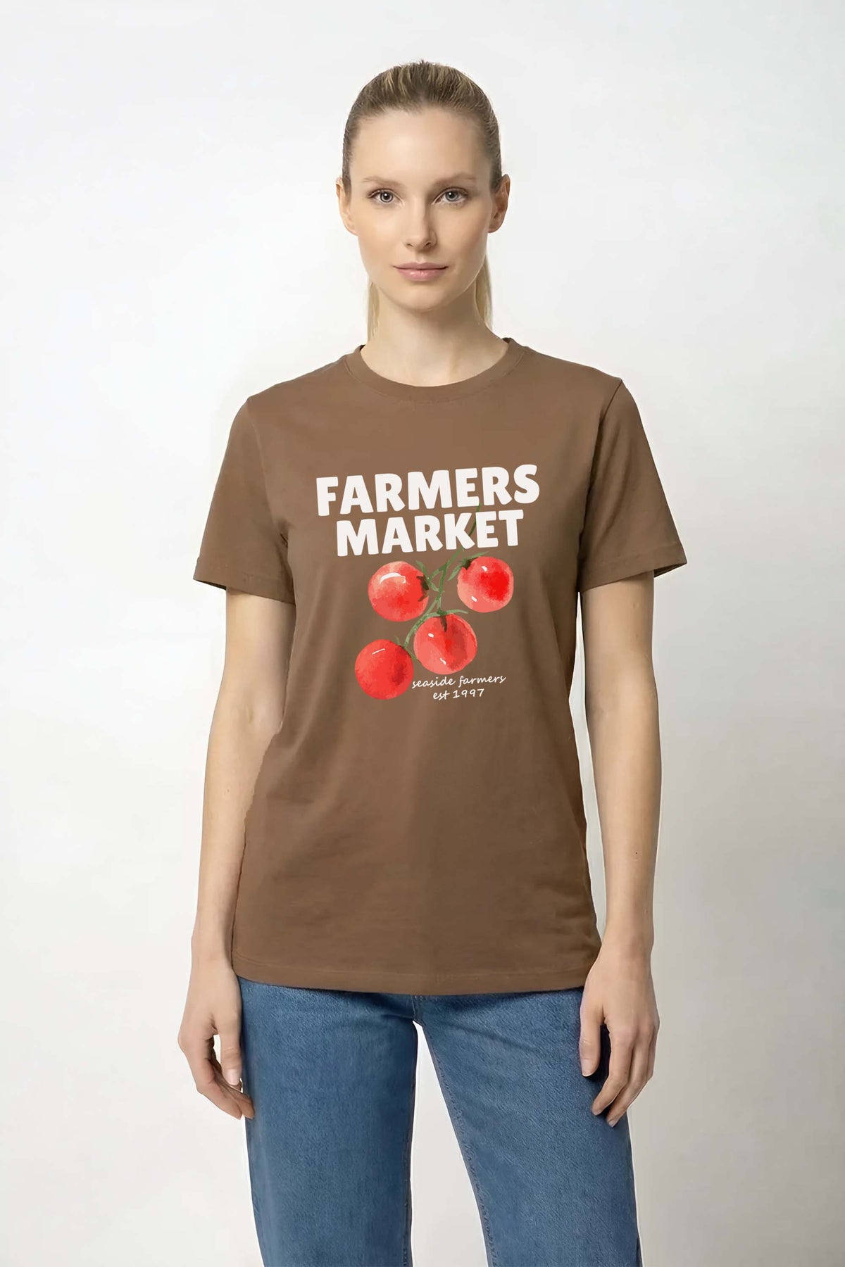 220GSM Regular FIt Farmers Market Printed T-Shirt