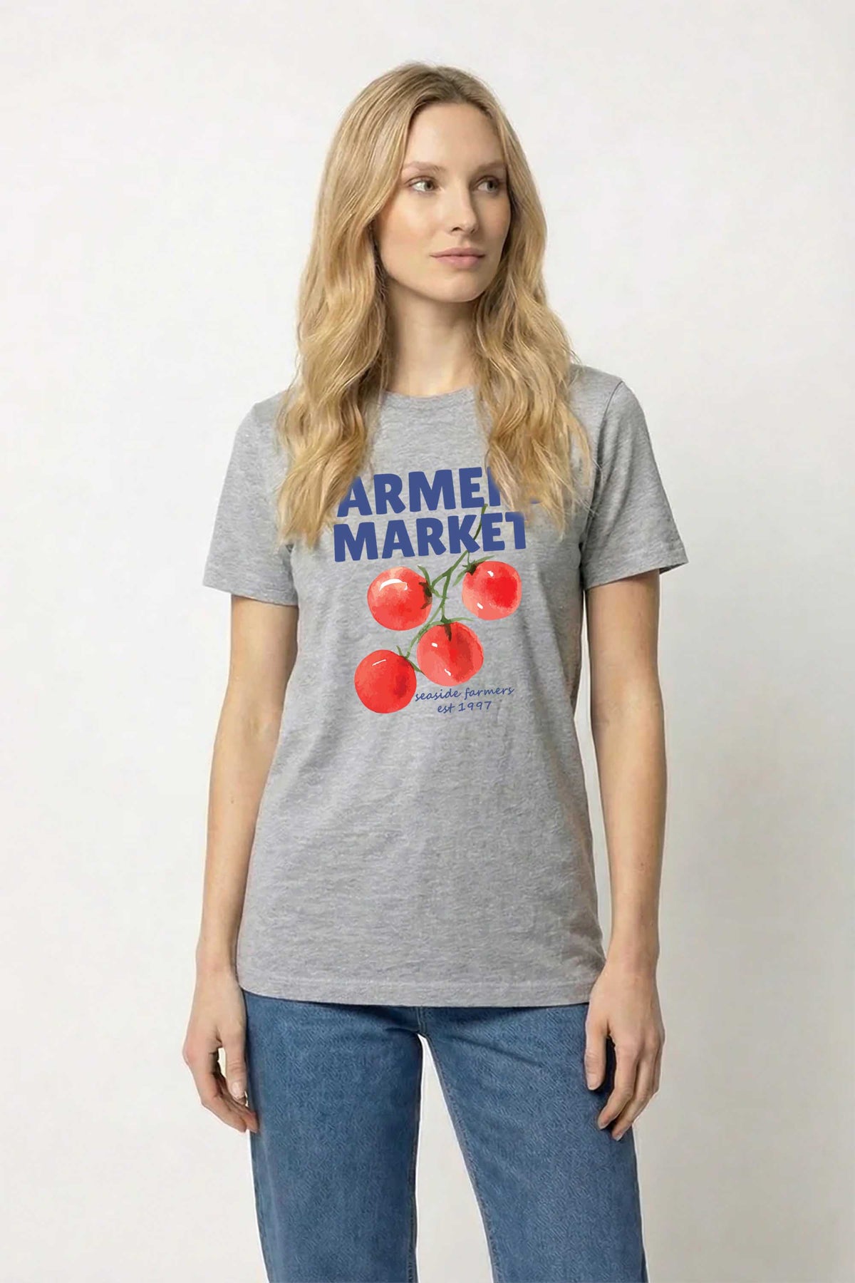 220GSM Regular FIt Farmers Market Printed T-Shirt