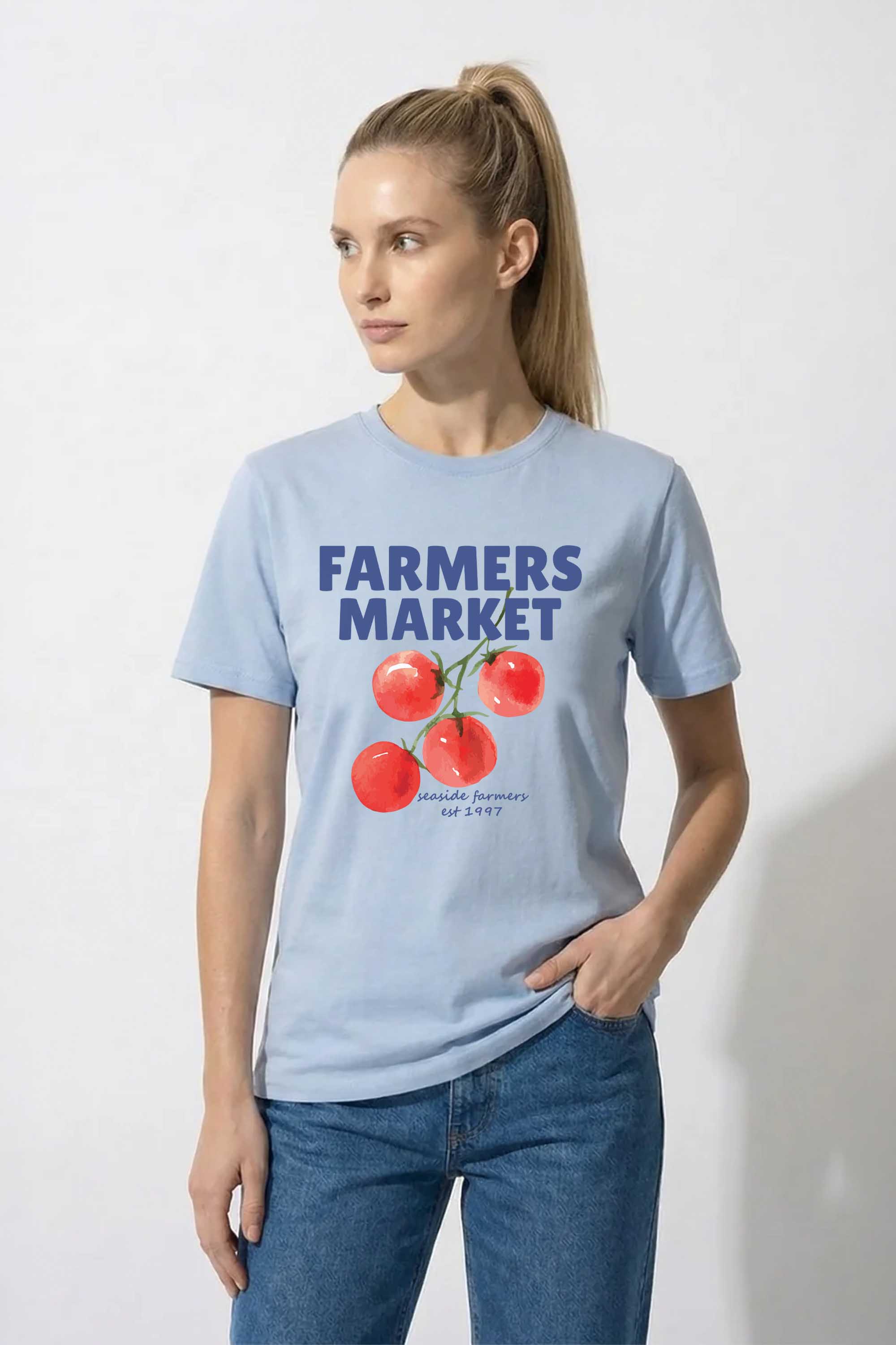 220GSM Regular FIt Farmers Market Printed T-Shirt