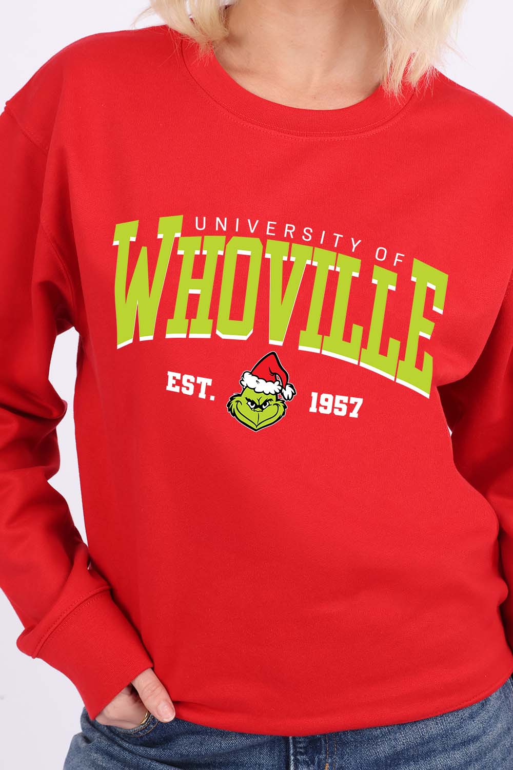 Whoville University Printed Sweatshirt | Christmas Jumper (Pack of 4)