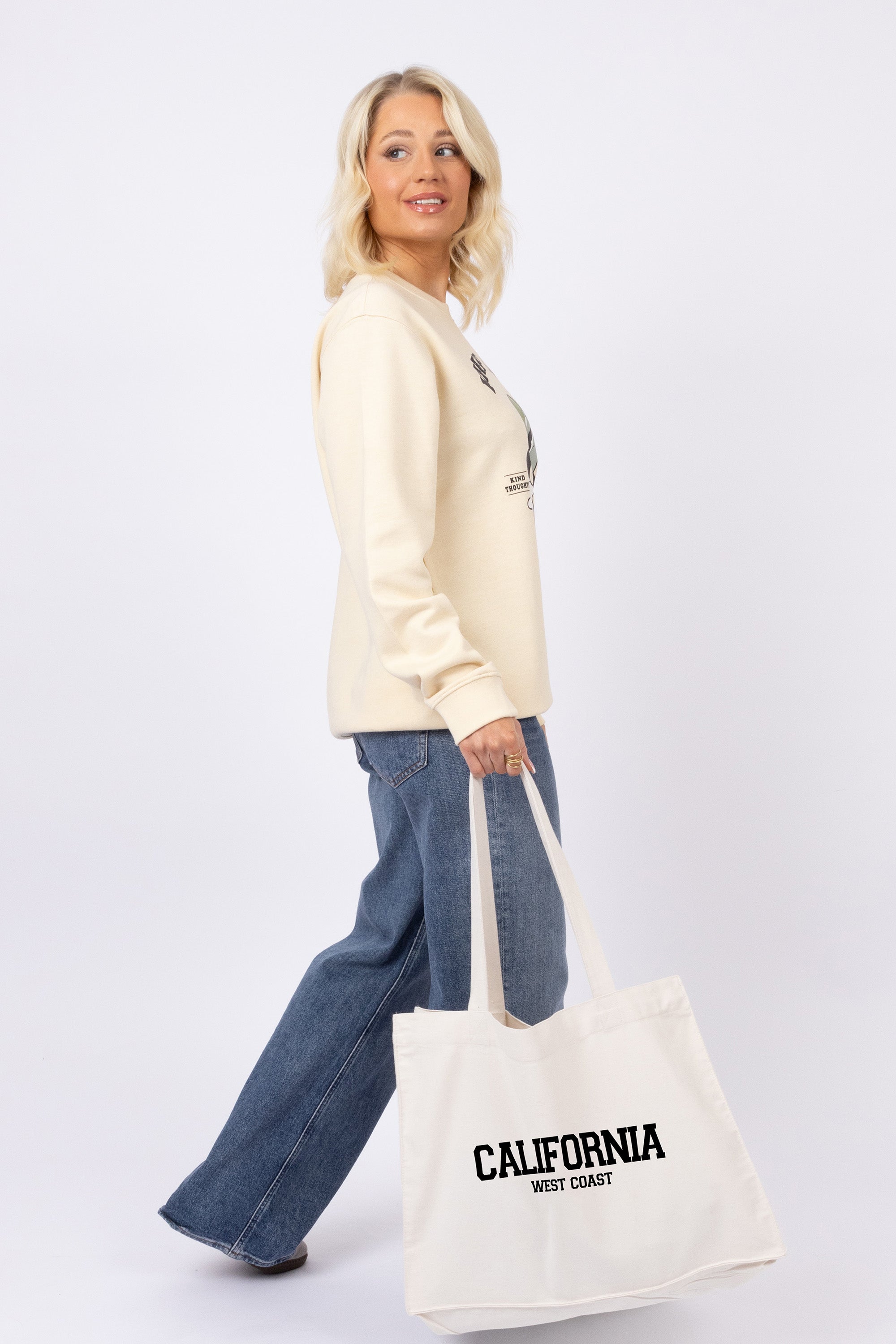 California West Coast Printed Woven Shopping Tote Bag