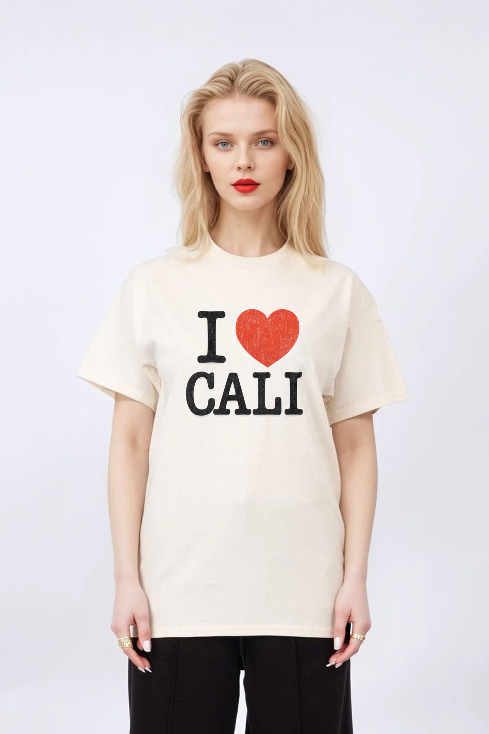 Regular Fit T-shirt in I love Cali Print