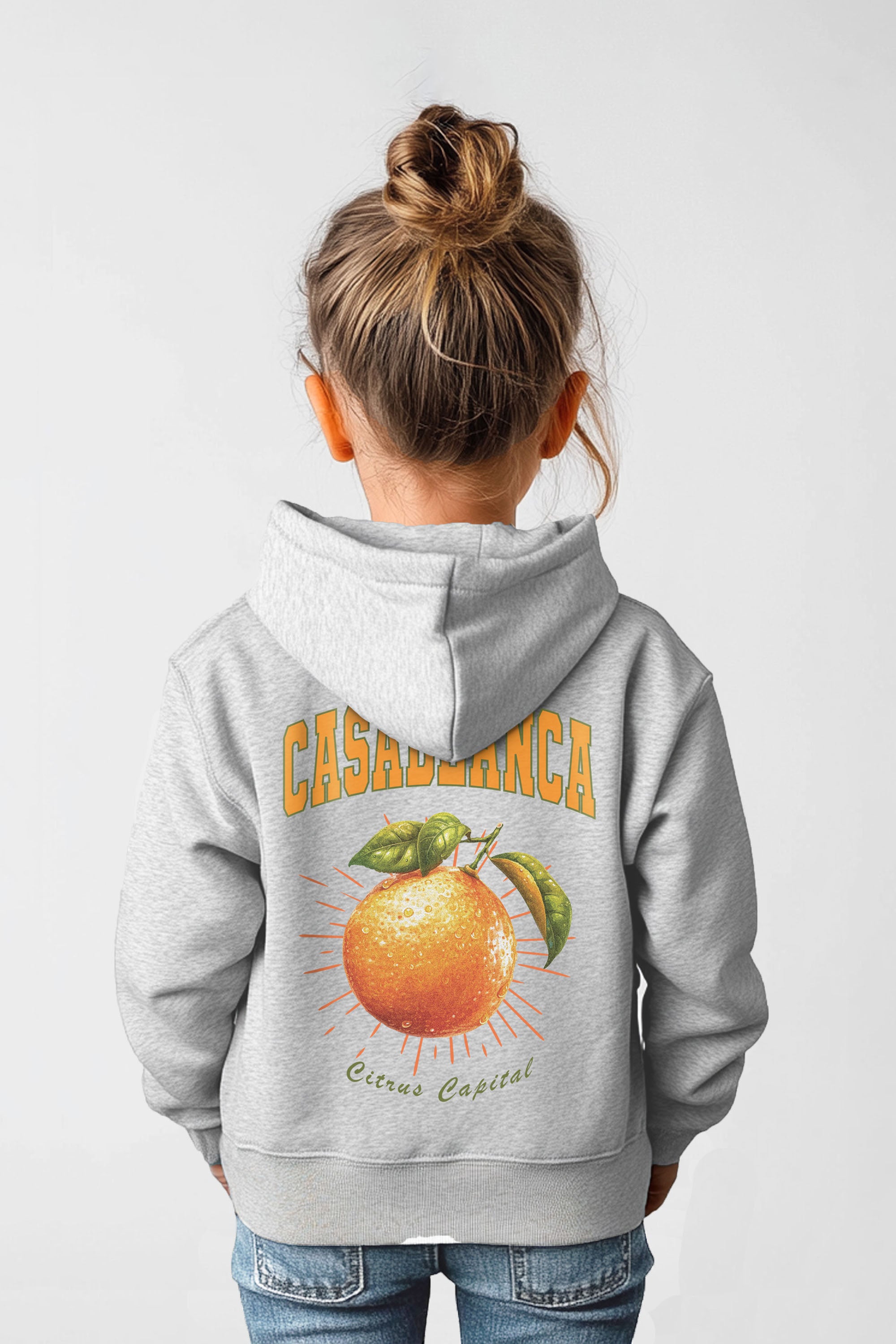 Kids Premium Casablanca Orange Printed Hoodie (Pack of 5)