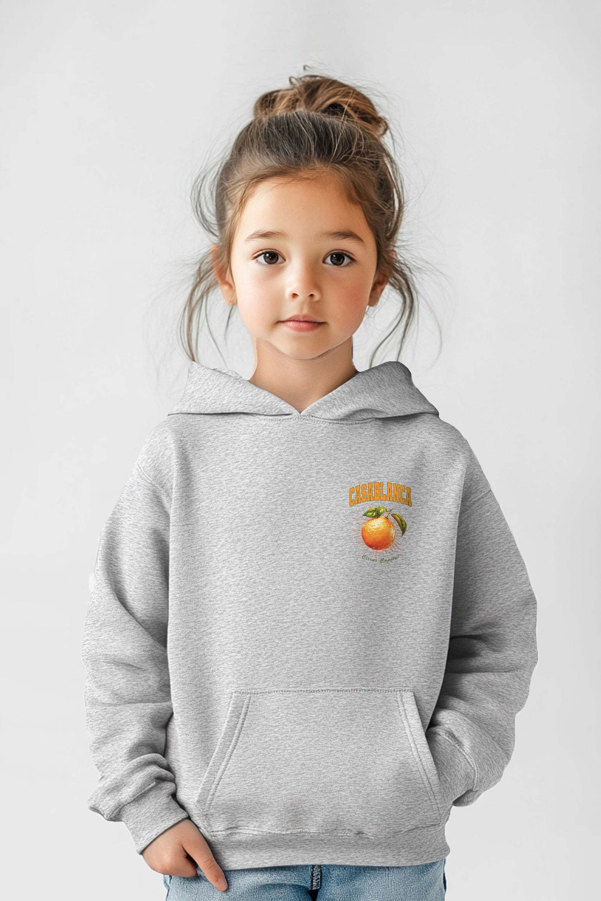 Kids Premium Casablanca Orange Printed Hoodie (Pack of 5)