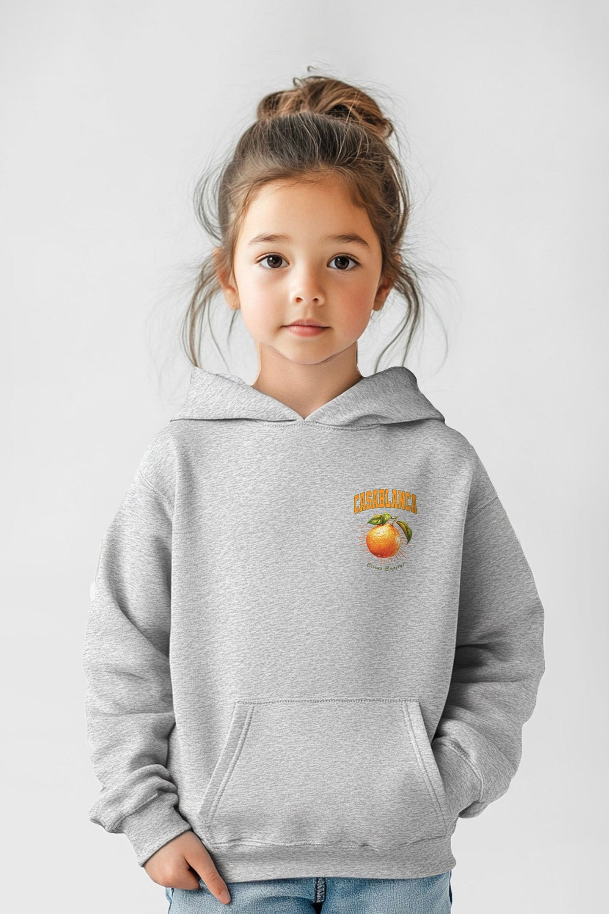 Kids Premium Casablanca Orange Printed Hoodie (Pack of 5)