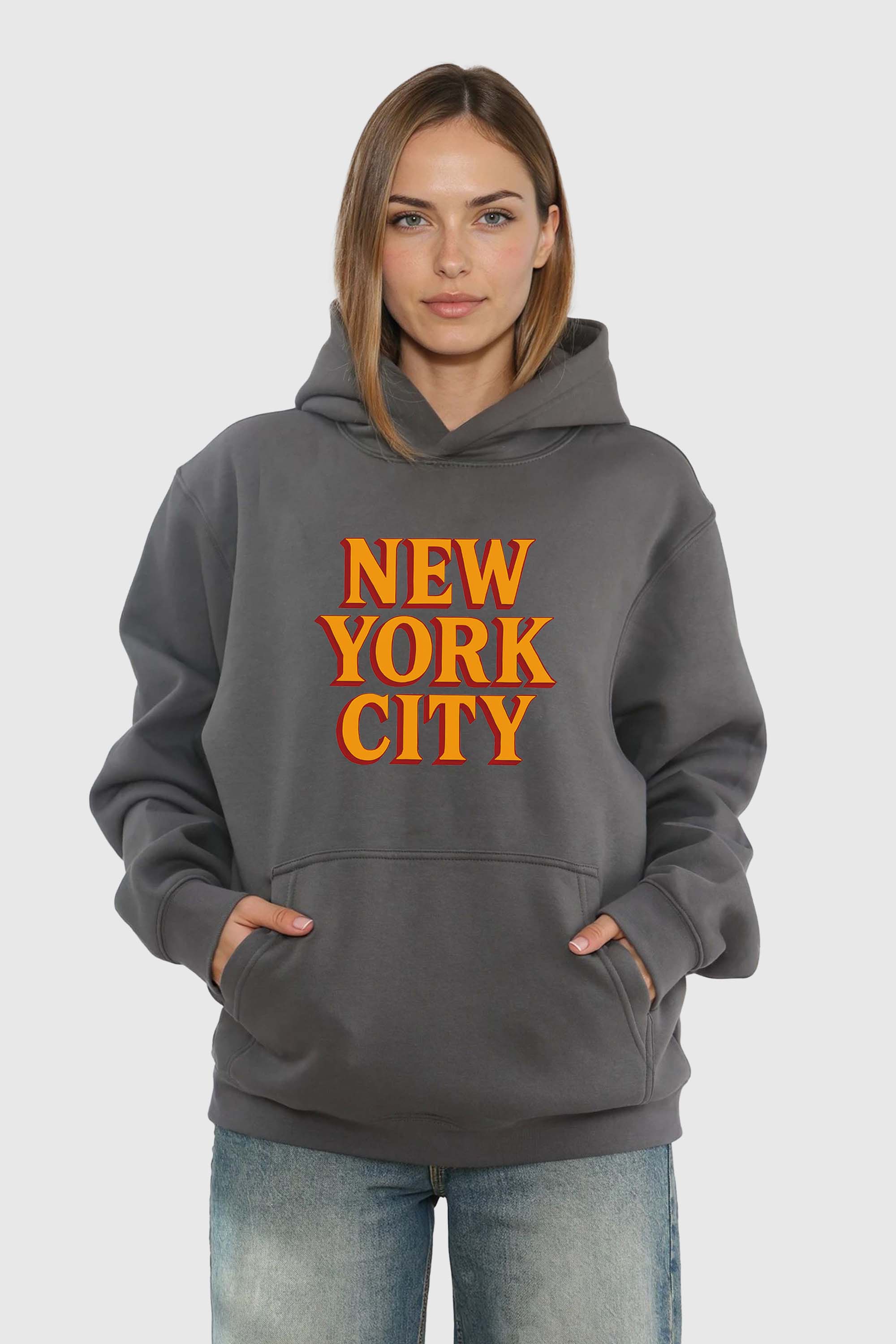 Unisex 280GSM Blended New York City Printed Hoodie