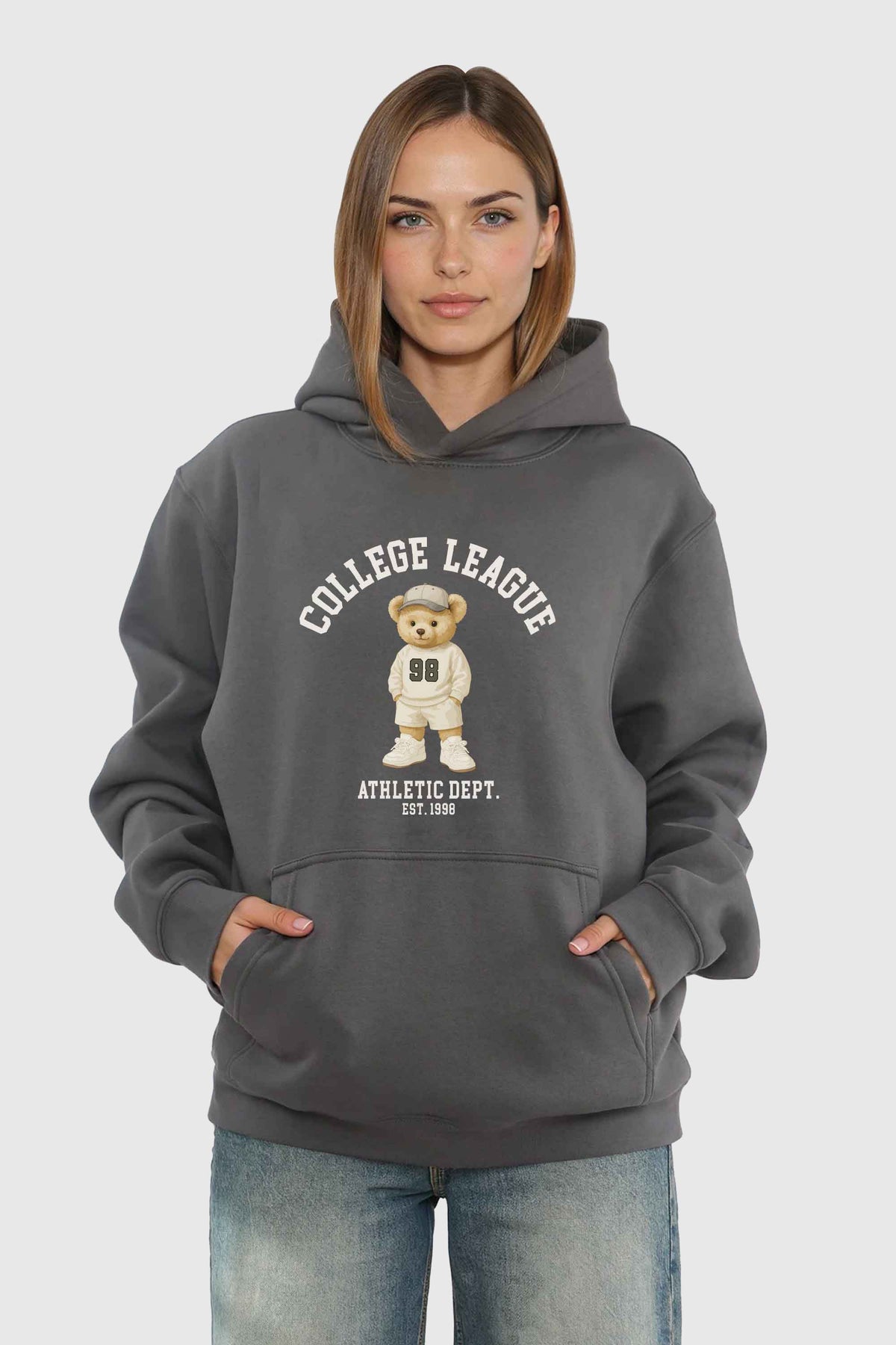 Unisex 280GSM Blended College League Teddy Athletic Printed Hoodie