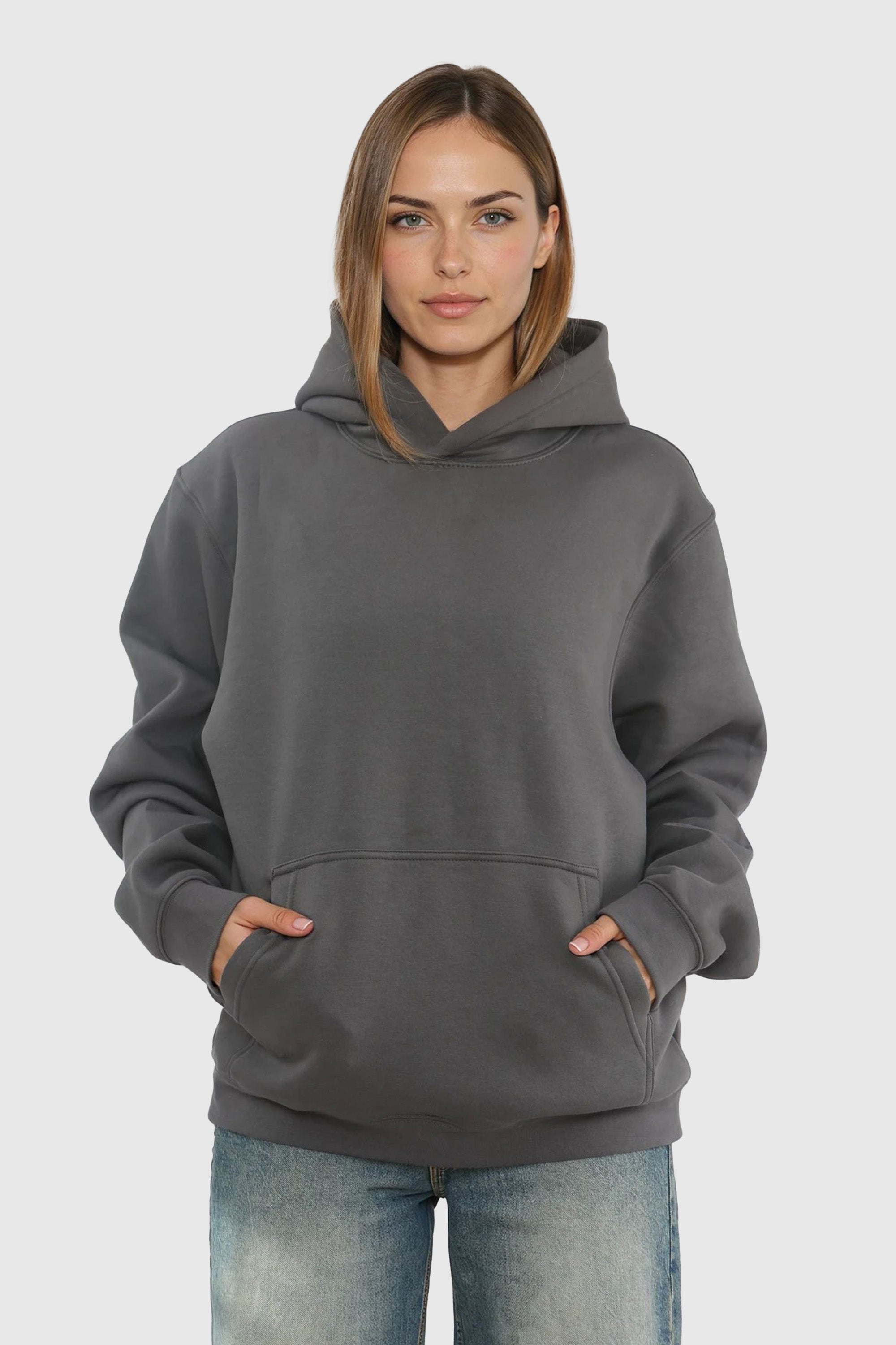 Unisex 280GSM Ringspun Blended Plain Hoodie