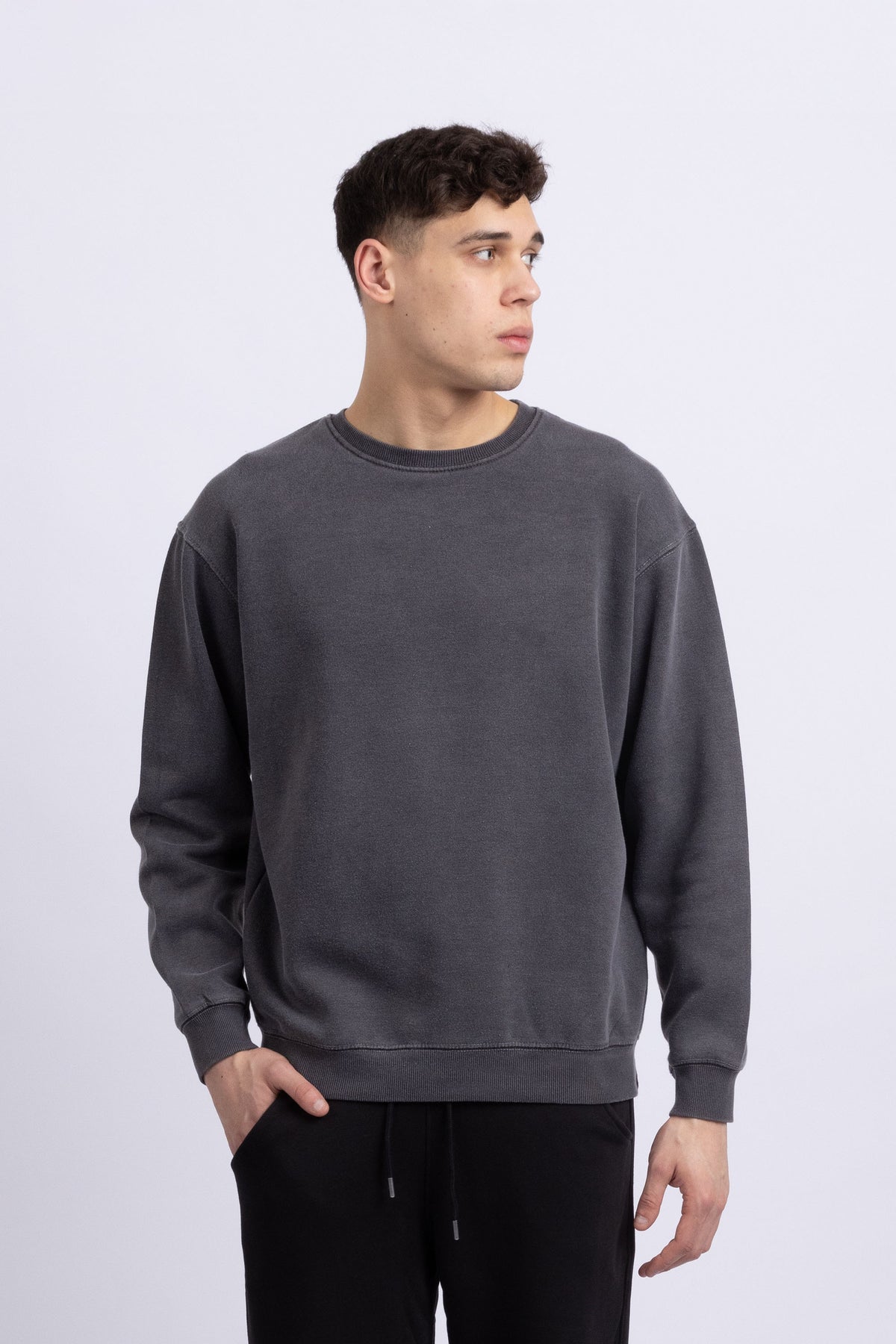 Unisex Acid Washed Plain Sweatshirt