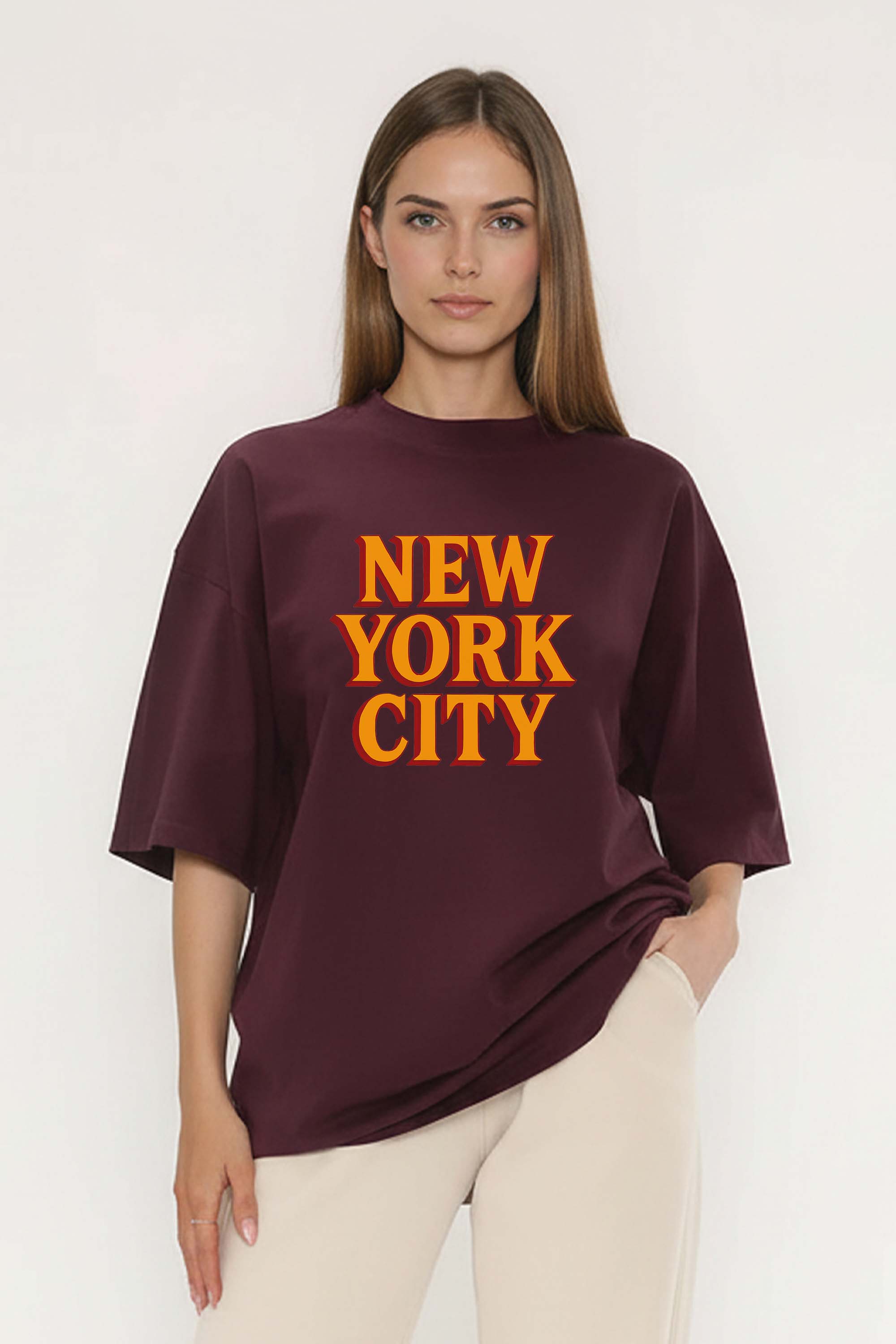 220GSM Oversized T-Shirt in New York City Print
