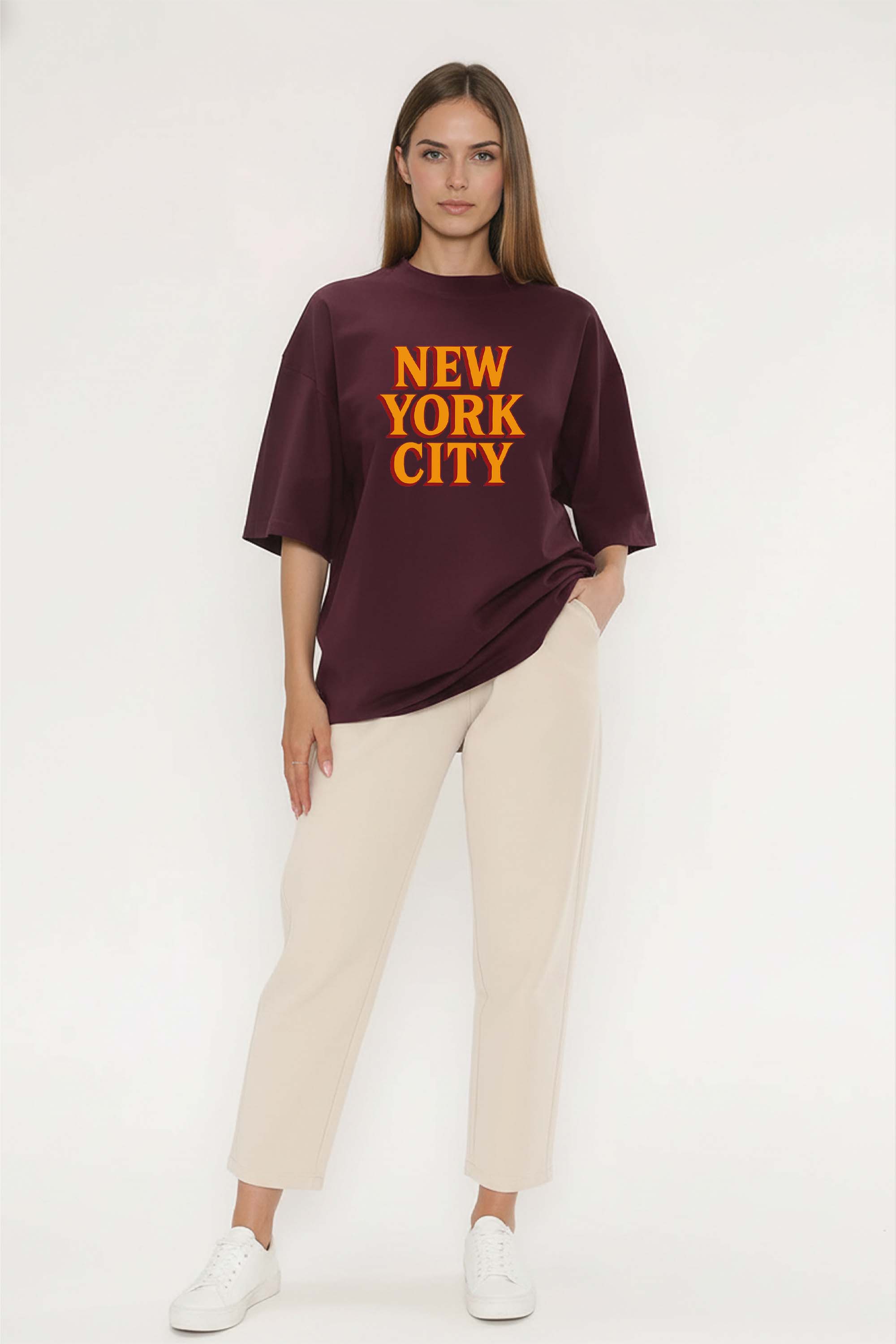 220GSM Oversized T-Shirt in New York City Print