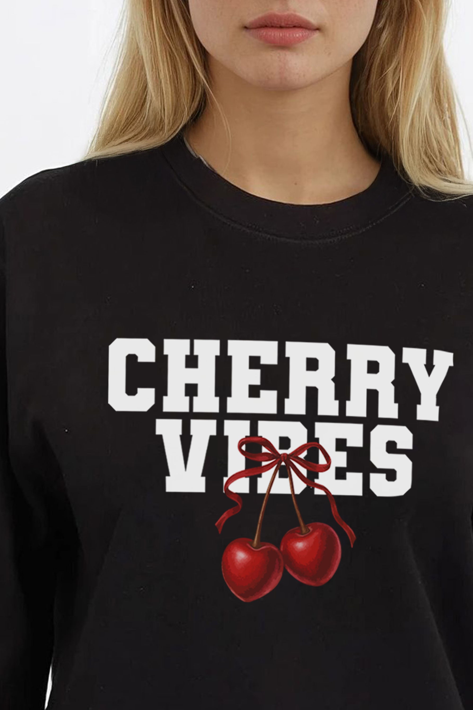 Cherry Vibes Printed Sweatshirt