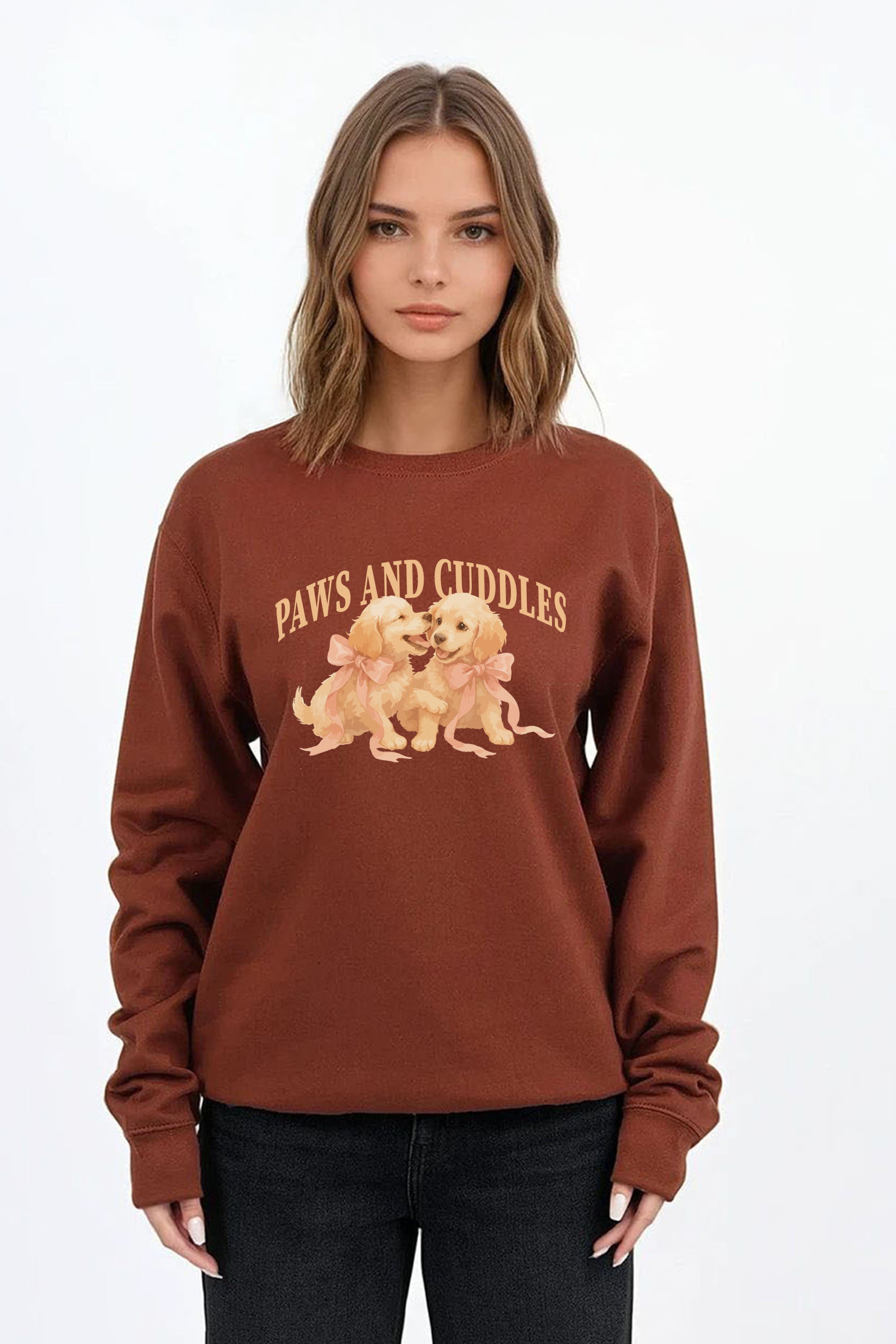Paws and Cuddles Puppies Printed Sweatshirt