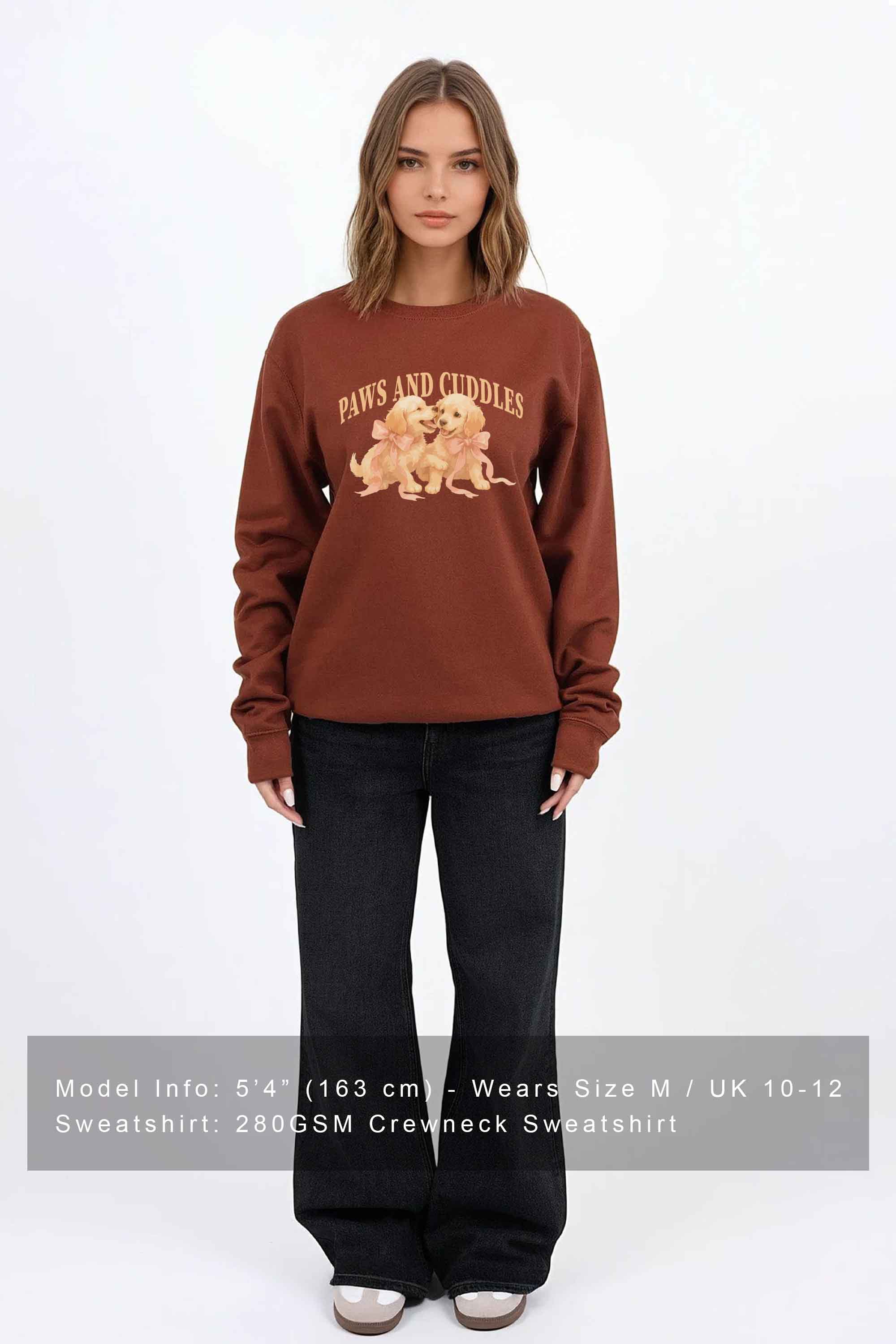 Paws and Cuddles Puppies Printed Sweatshirt