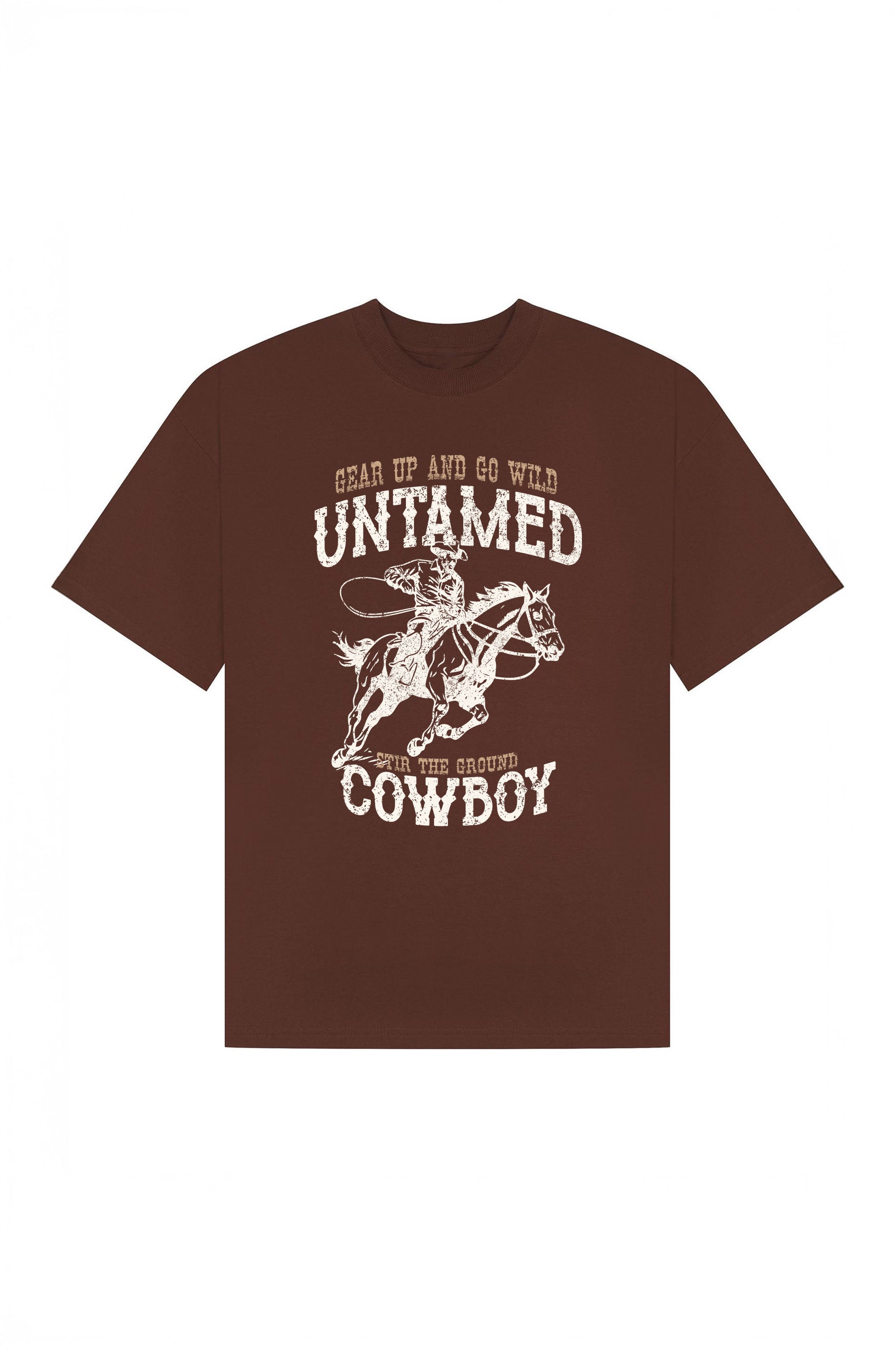 220GSM Oversized T-Shirt In Untamed Cowboy Print