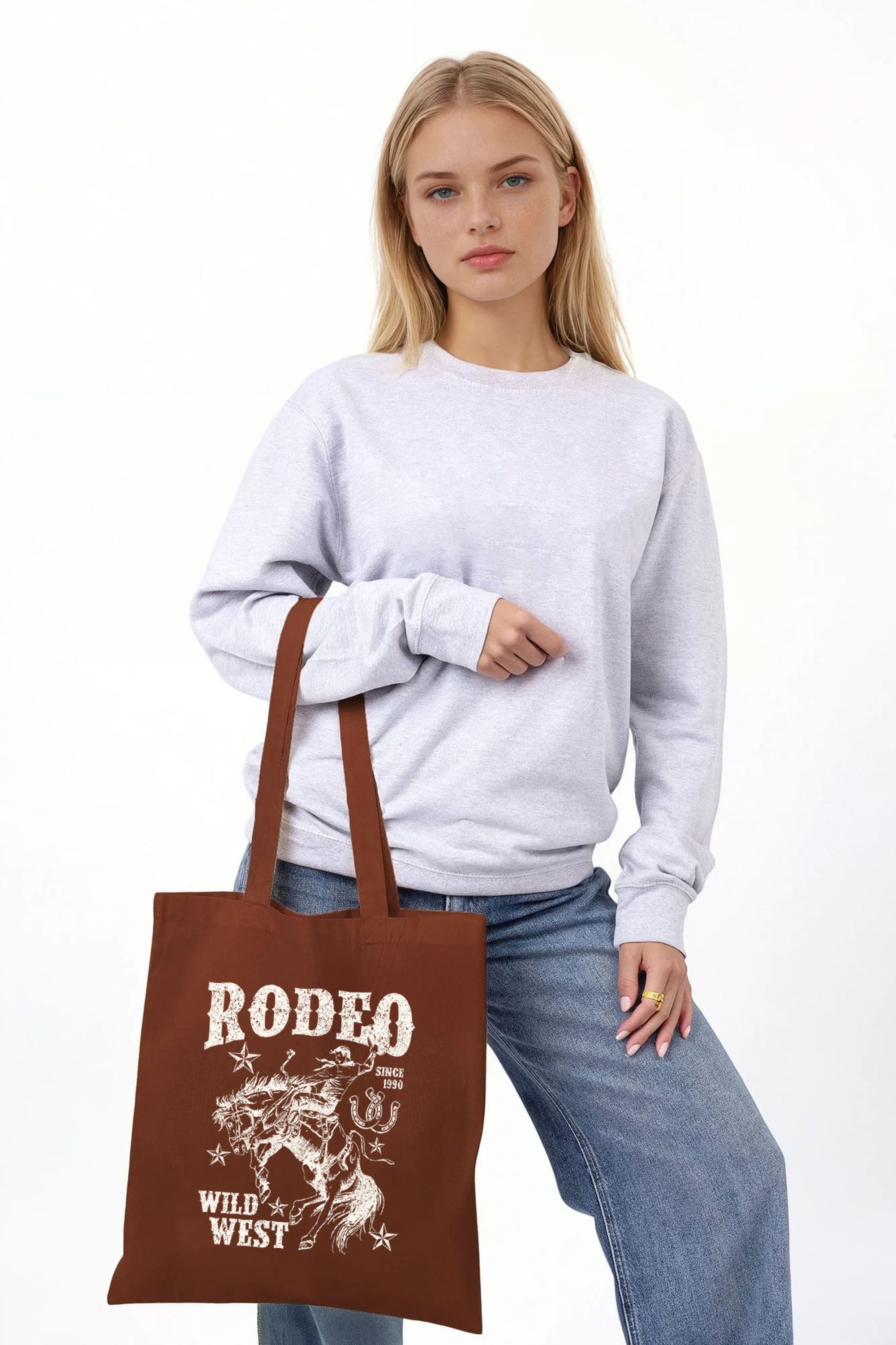 Rodeo Wild West Printed Cotton Tote Bag