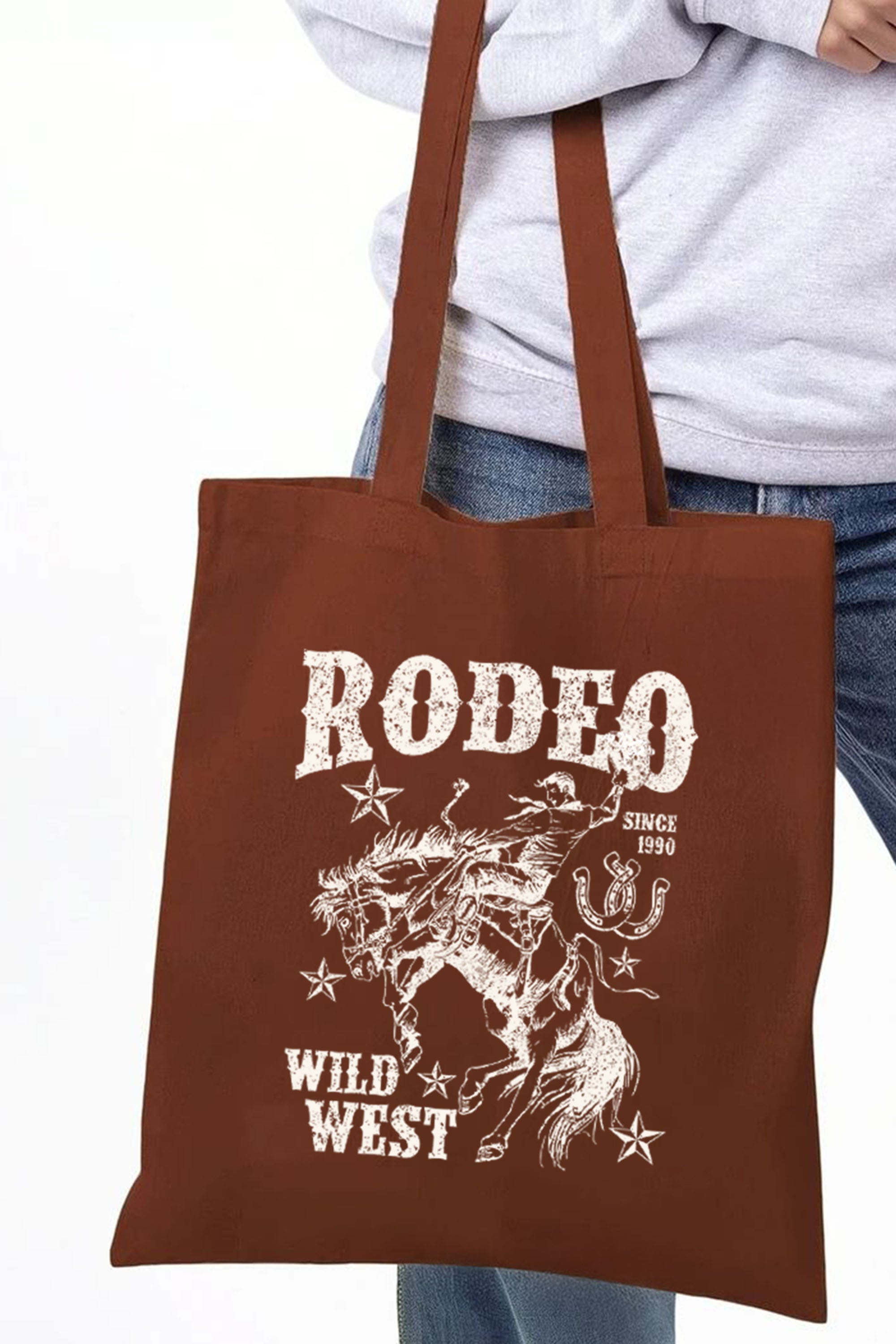 Rodeo Wild West Printed Cotton Tote Bag