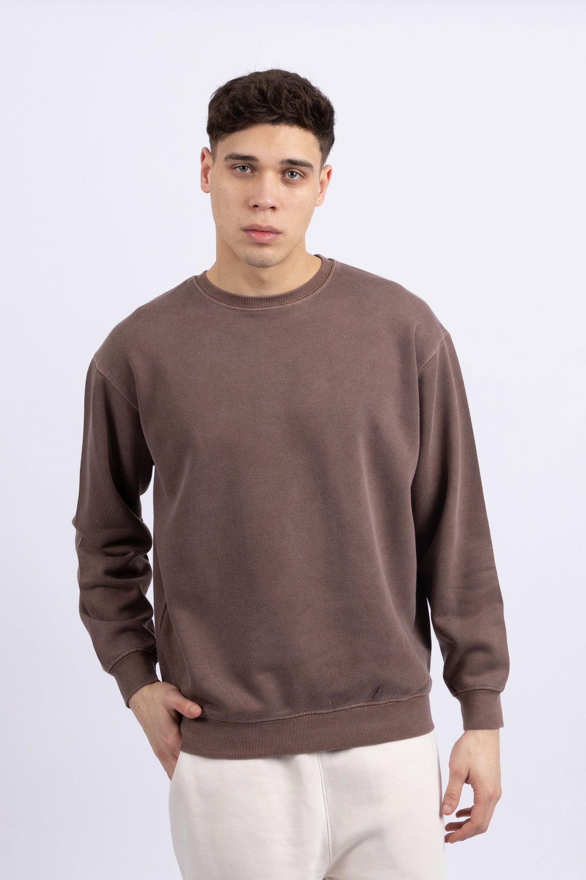 Unisex Acid Washed Plain Sweatshirt