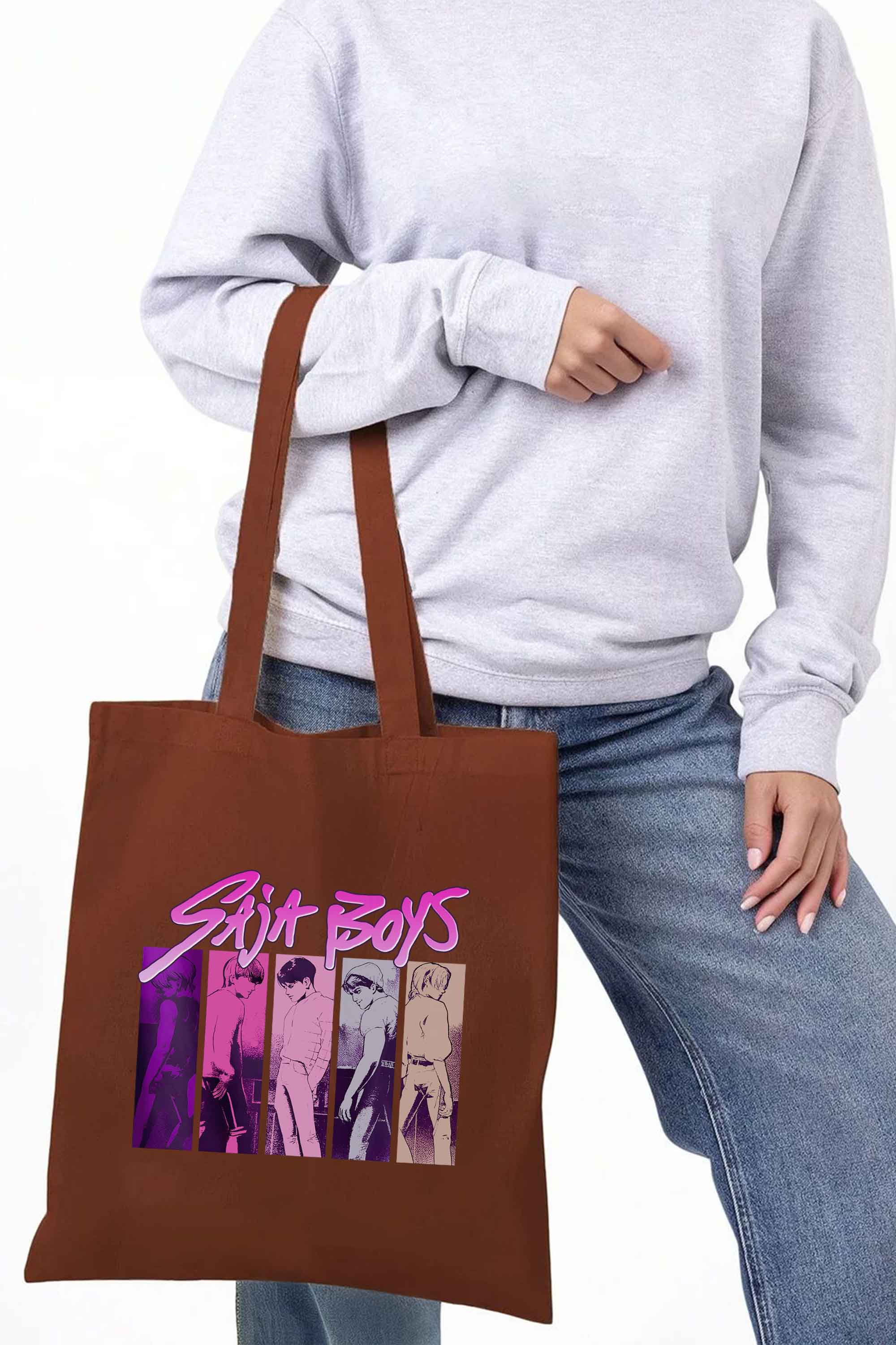K-Pop Saja Boys Graphic Printed Cotton Tote Bag