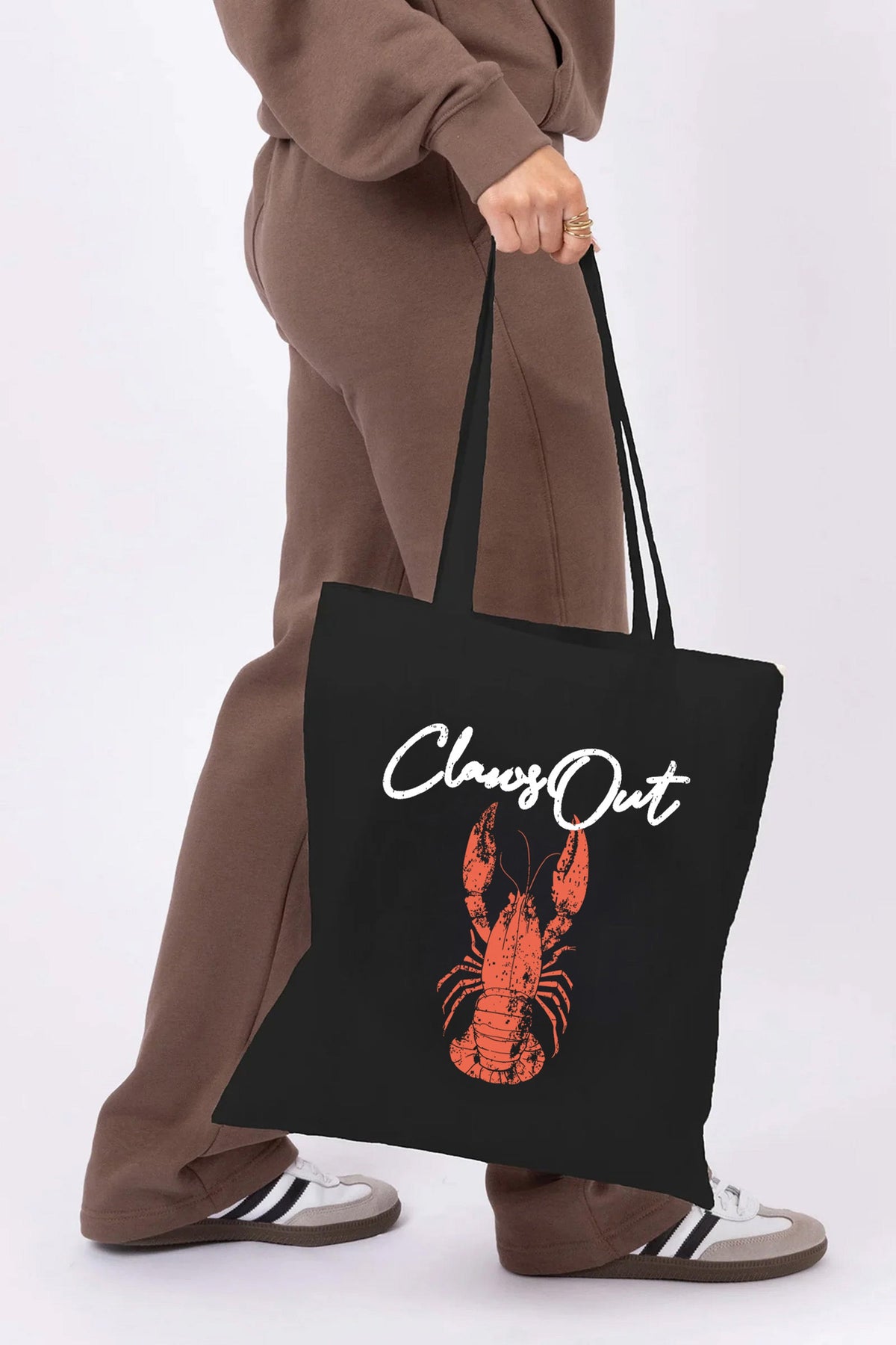 Claws Out Printed Cotton Long Handle Canvas Bag