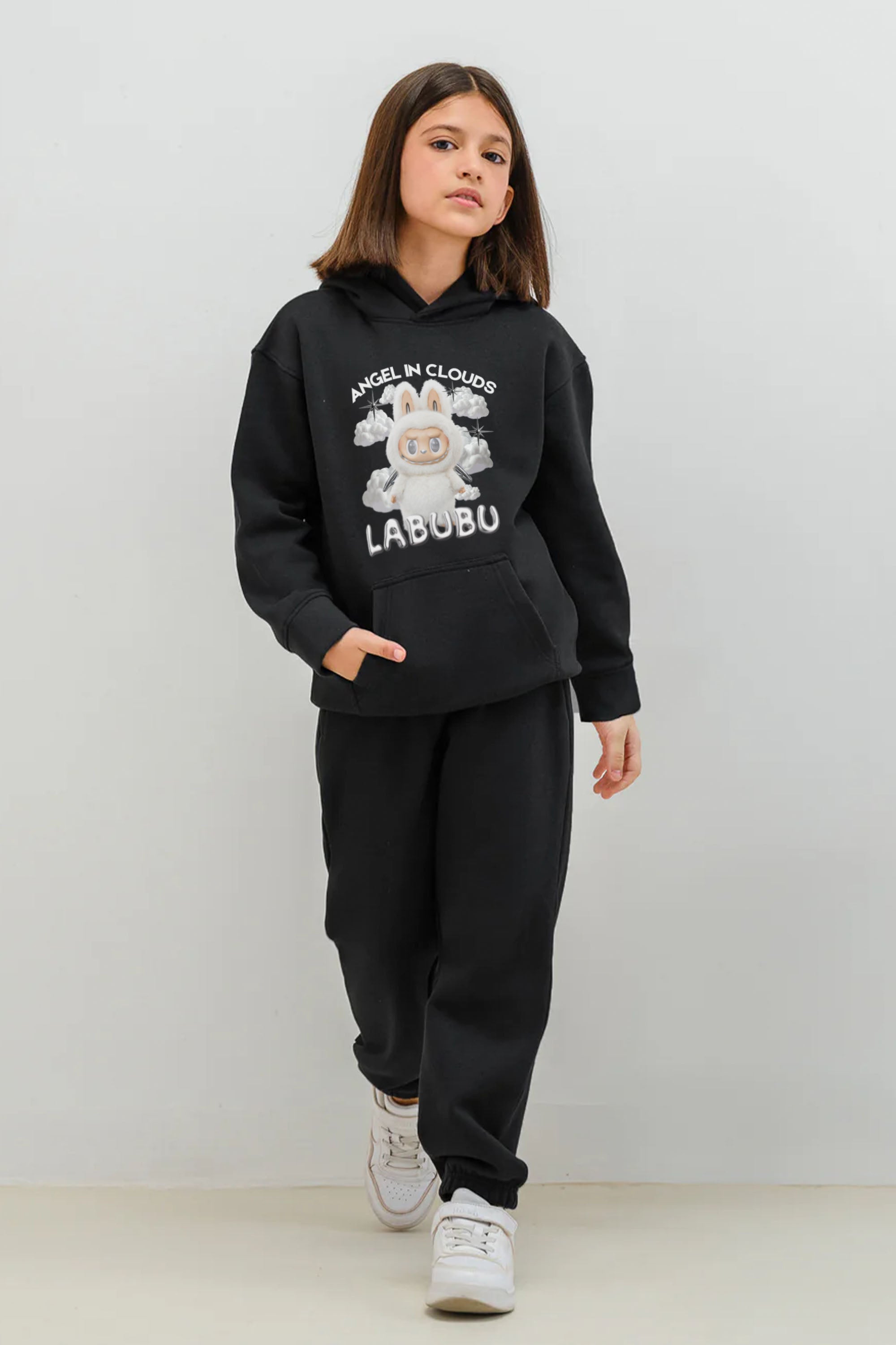 Kids Cloud Labubu Printed Hoodie & Joggers set (Pack of 5)