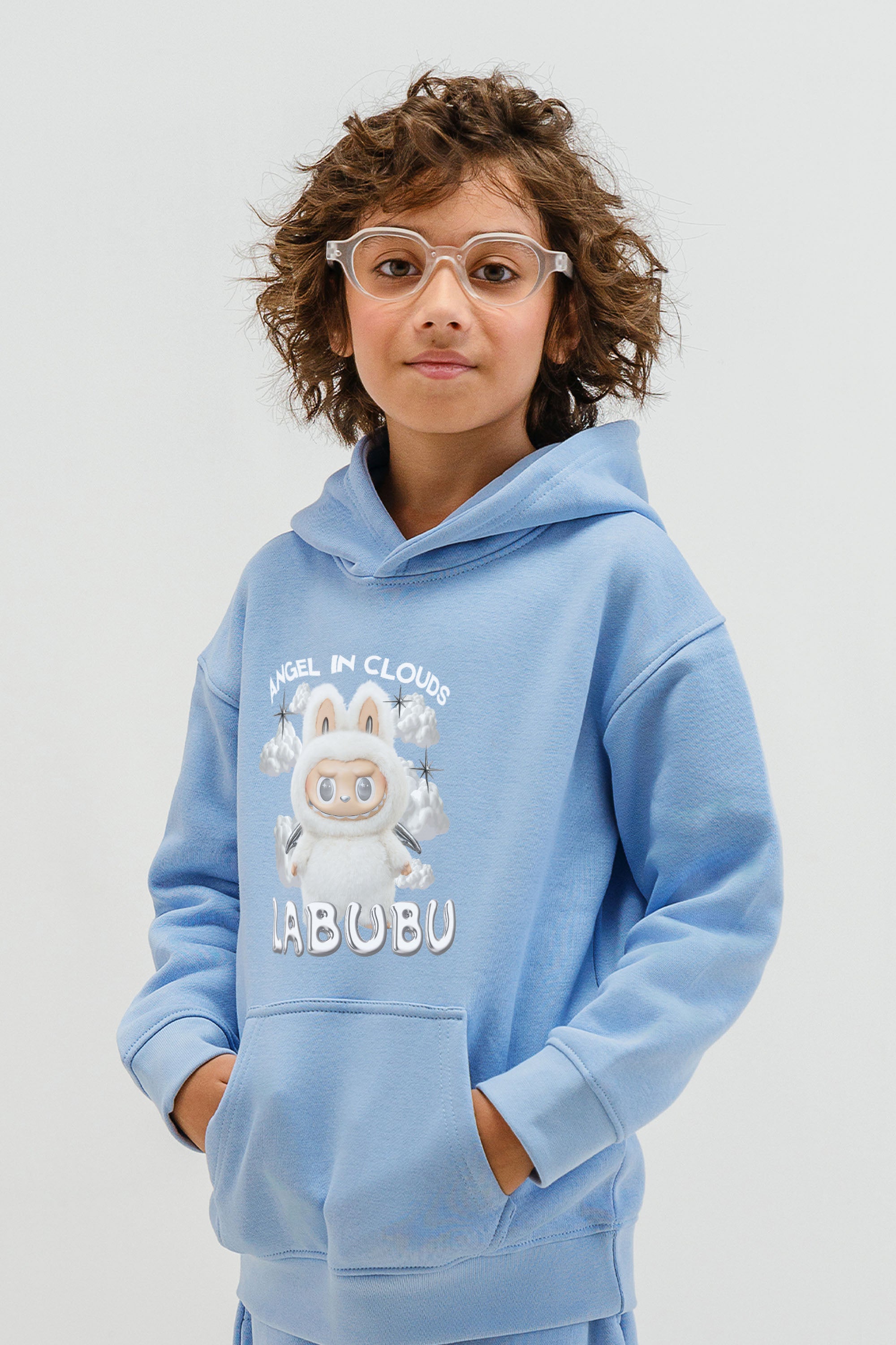 Kids Cloud Labubu Printed Hoodie & Joggers set (Pack of 5)