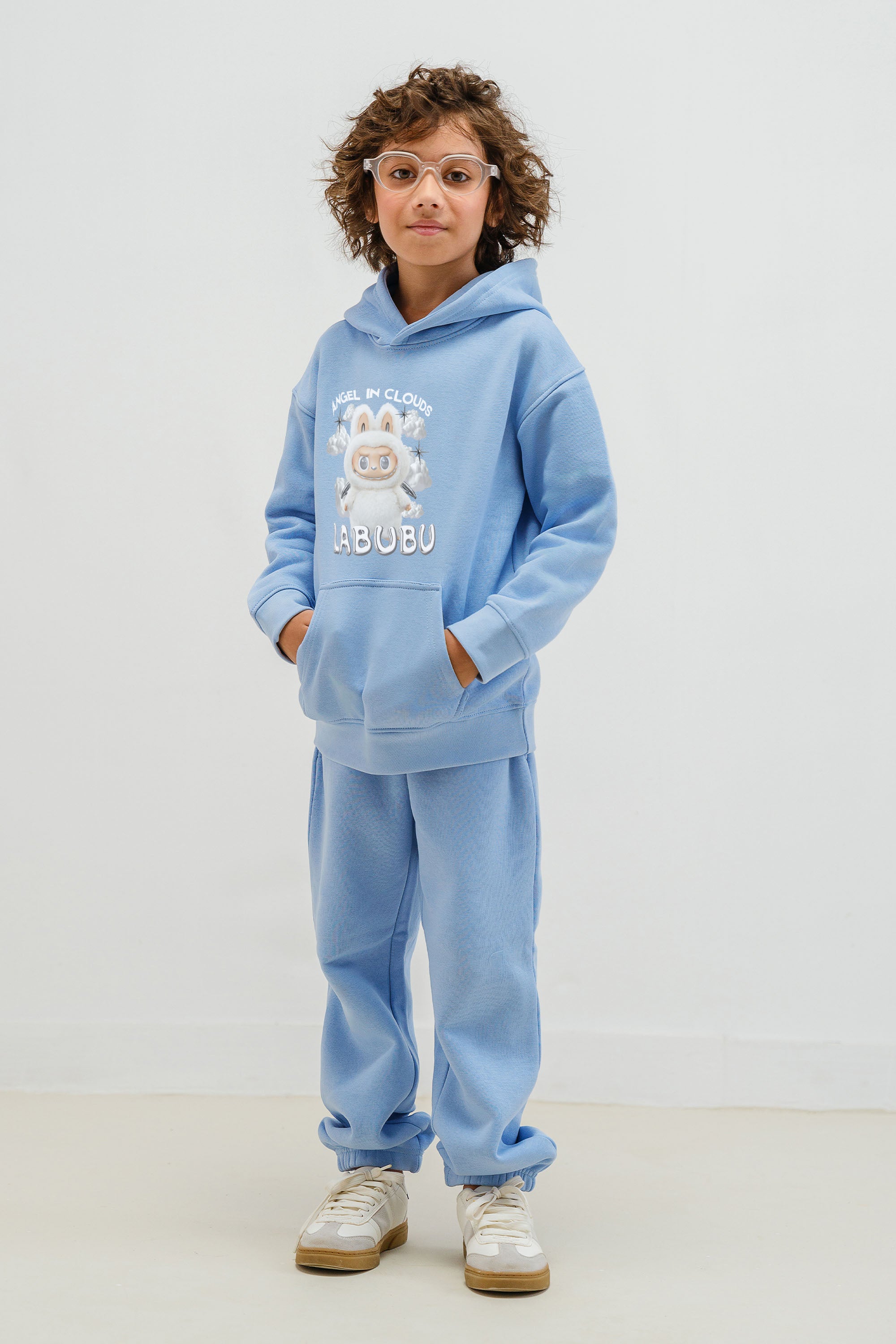 Kids Cloud Labubu Printed Hoodie & Joggers set (Pack of 5)